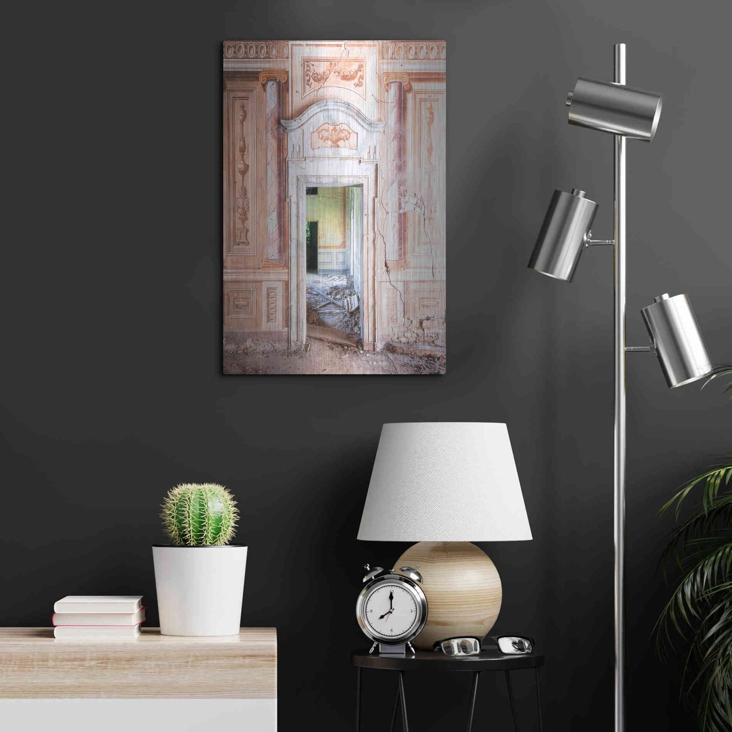 Luxe Metal Art 'Decorated Entrance' by Roman Robroek Metal Wall Art,16x24