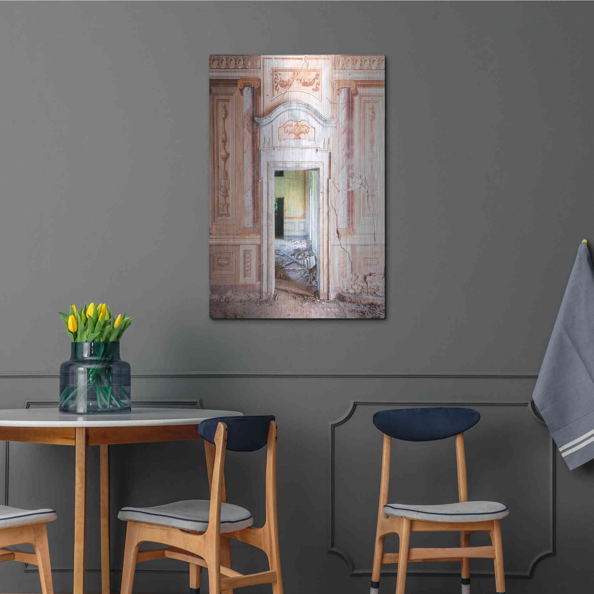 Luxe Metal Art 'Decorated Entrance' by Roman Robroek Metal Wall Art,24x36