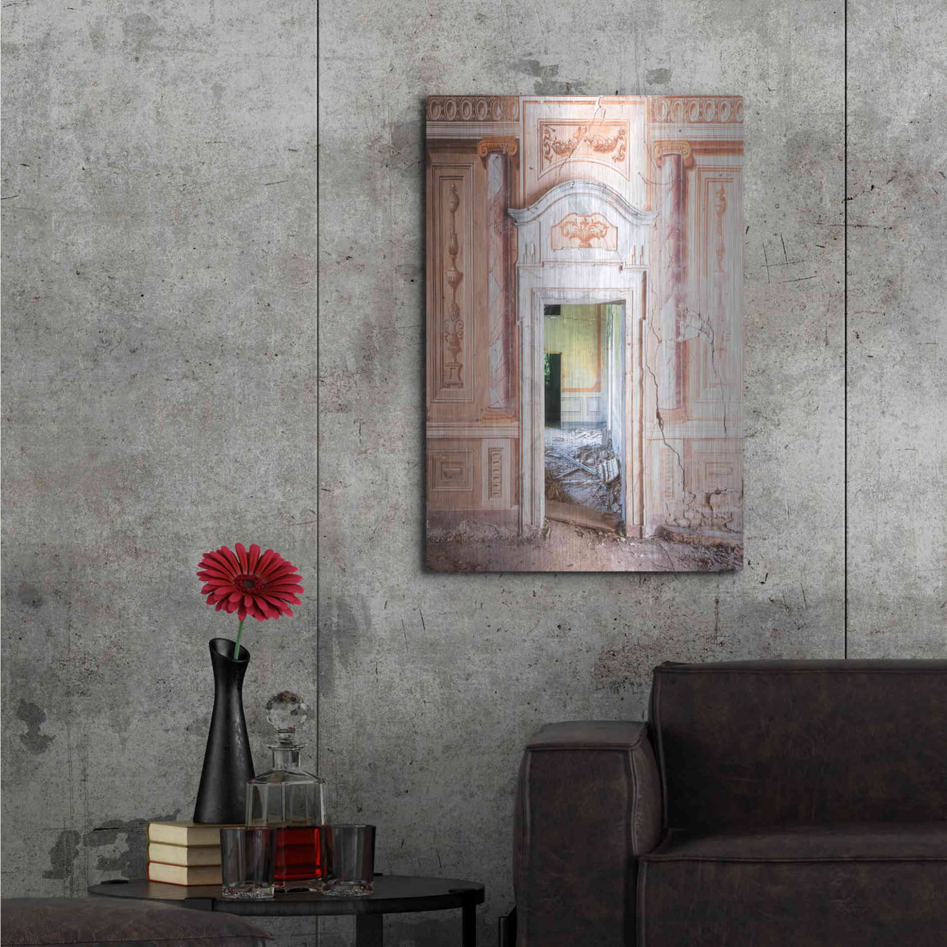 Luxe Metal Art 'Decorated Entrance' by Roman Robroek Metal Wall Art,24x36