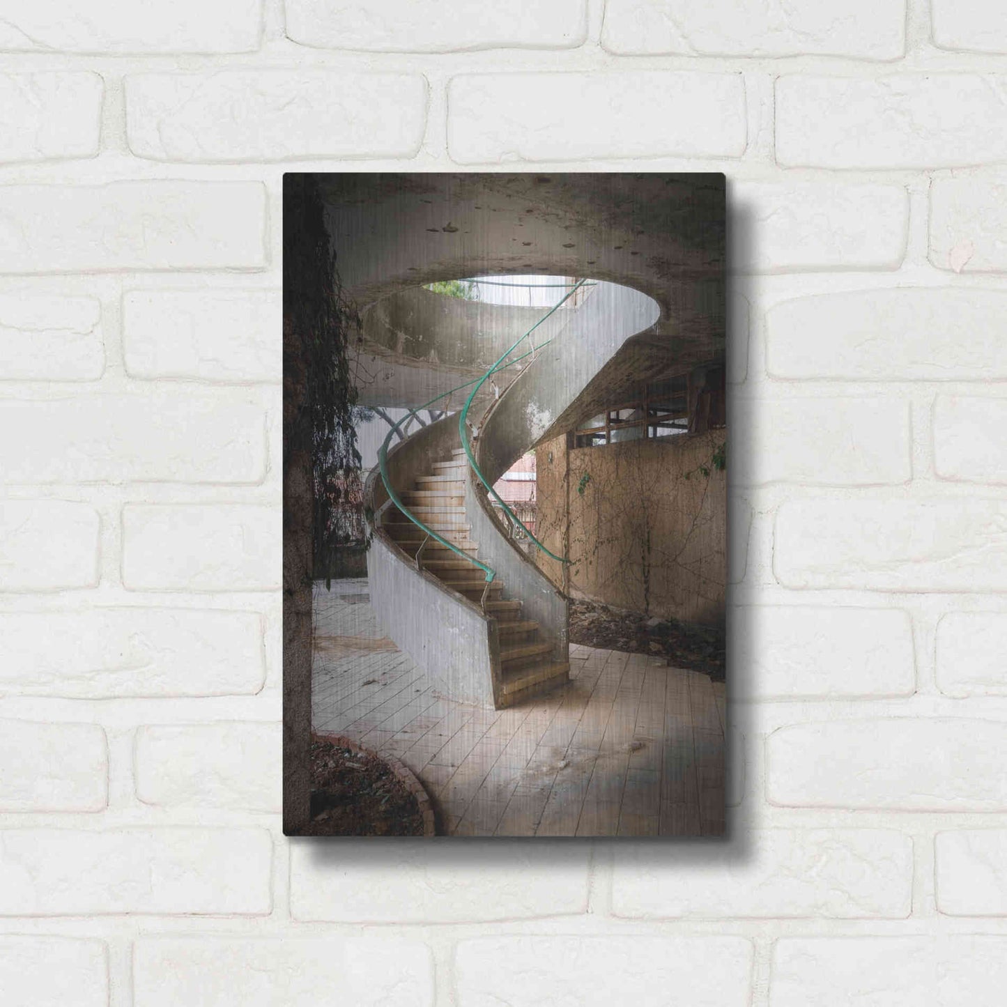 Luxe Metal Art 'Curved Staircase' by Roman Robroek Metal Wall Art,12x16