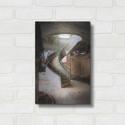 Luxe Metal Art 'Curved Staircase' by Roman Robroek Metal Wall Art,12x16