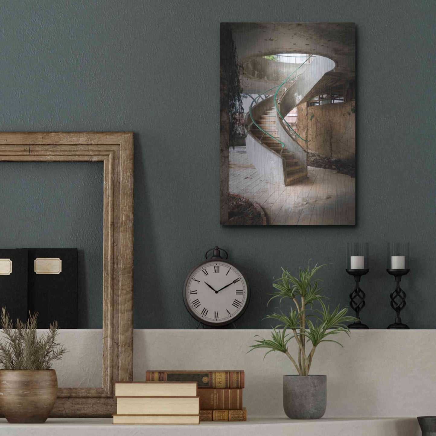 Luxe Metal Art 'Curved Staircase' by Roman Robroek Metal Wall Art,12x16