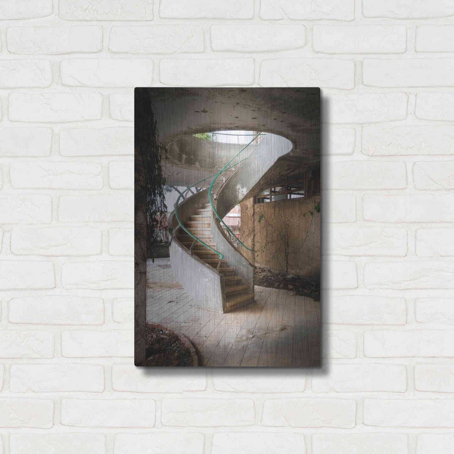 Luxe Metal Art 'Curved Staircase' by Roman Robroek Metal Wall Art,16x24