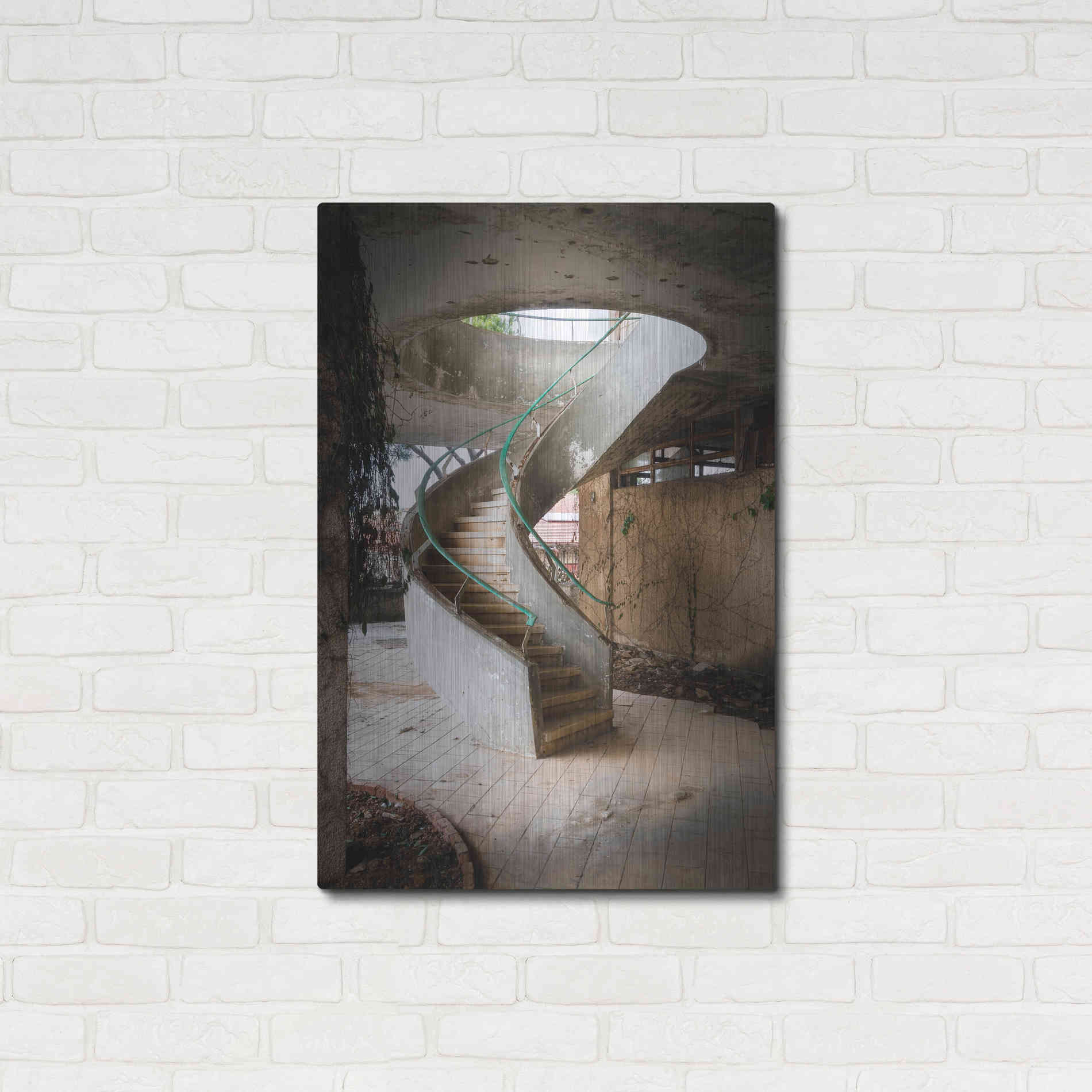 Luxe Metal Art 'Curved Staircase' by Roman Robroek Metal Wall Art,24x36