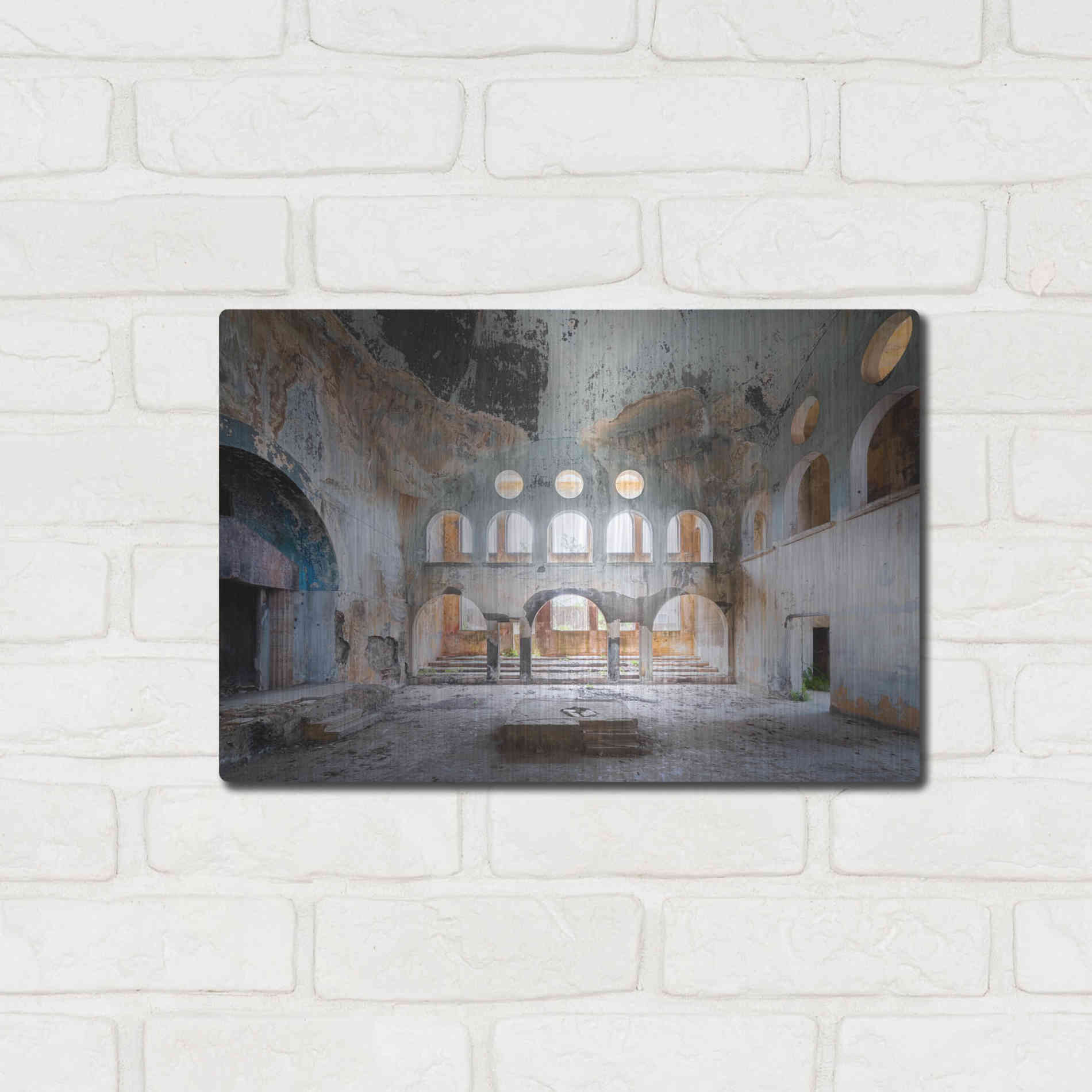 Luxe Metal Art 'Concrete Synagogue' by Roman Robroek Metal Wall Art,16x12