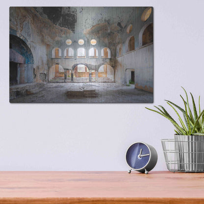 Luxe Metal Art 'Concrete Synagogue' by Roman Robroek Metal Wall Art,16x12