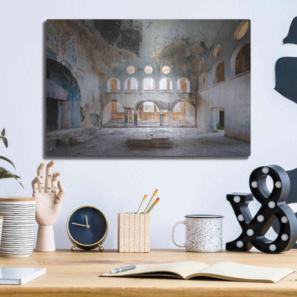 Luxe Metal Art 'Concrete Synagogue' by Roman Robroek Metal Wall Art,16x12