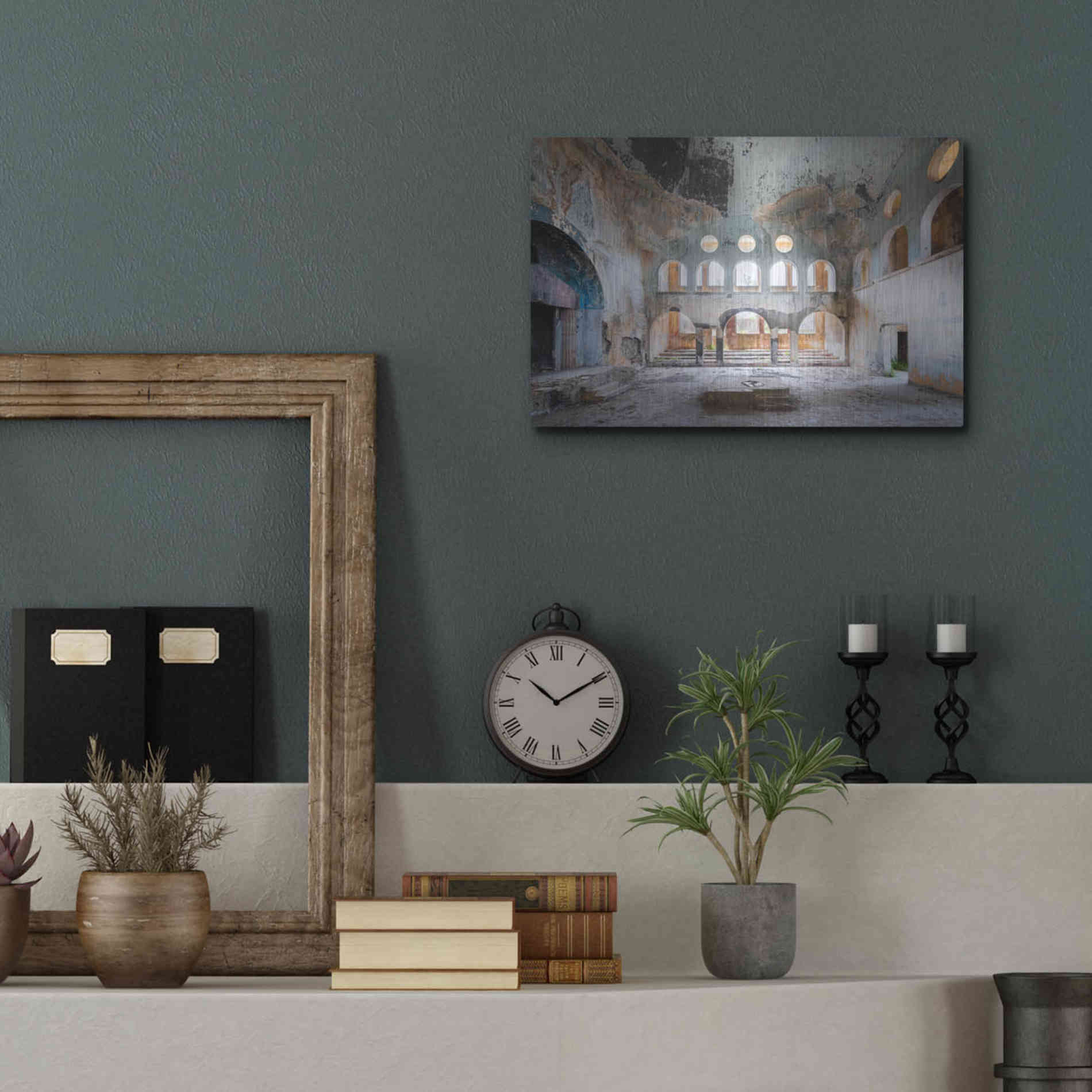 Luxe Metal Art 'Concrete Synagogue' by Roman Robroek Metal Wall Art,16x12