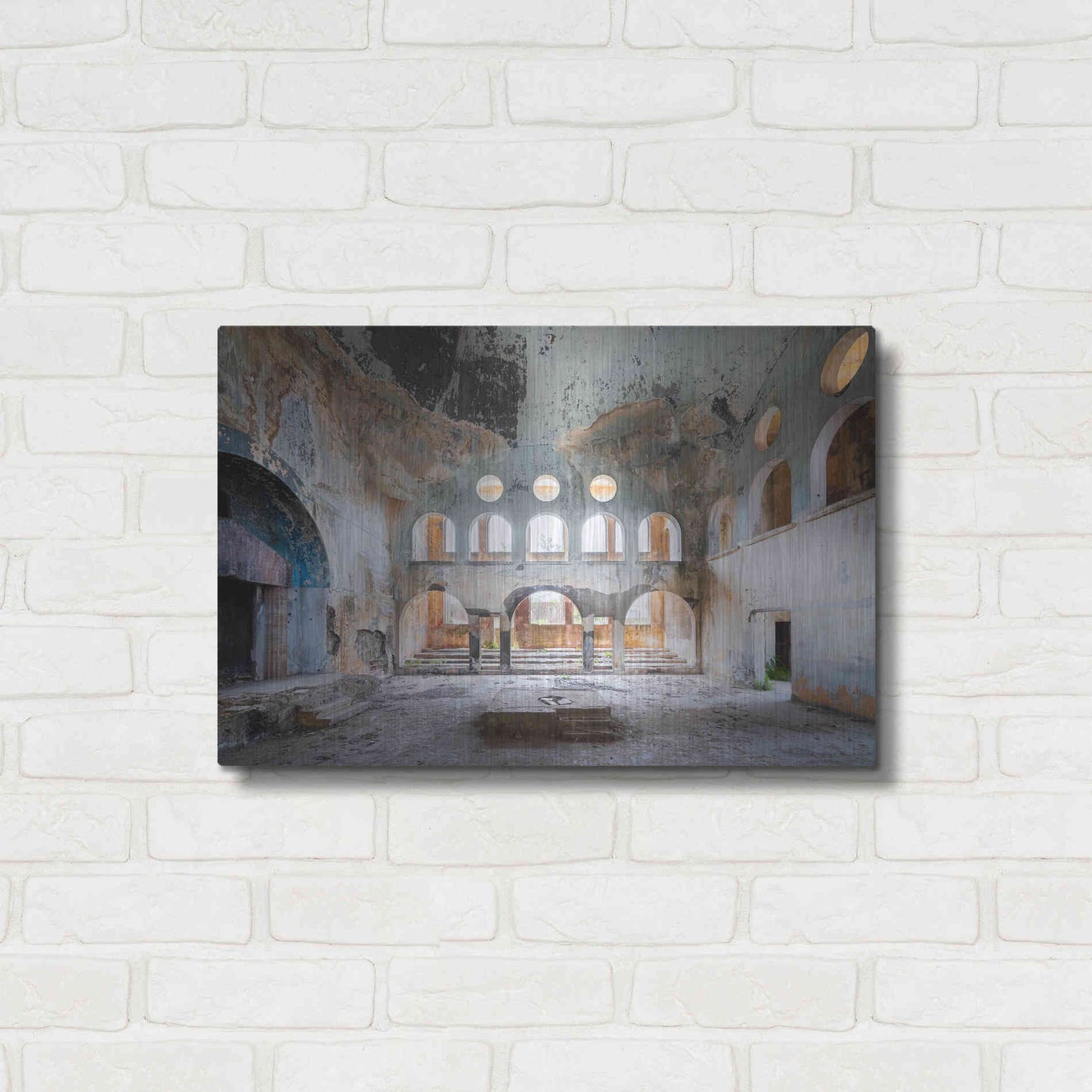Luxe Metal Art 'Concrete Synagogue' by Roman Robroek Metal Wall Art,24x16