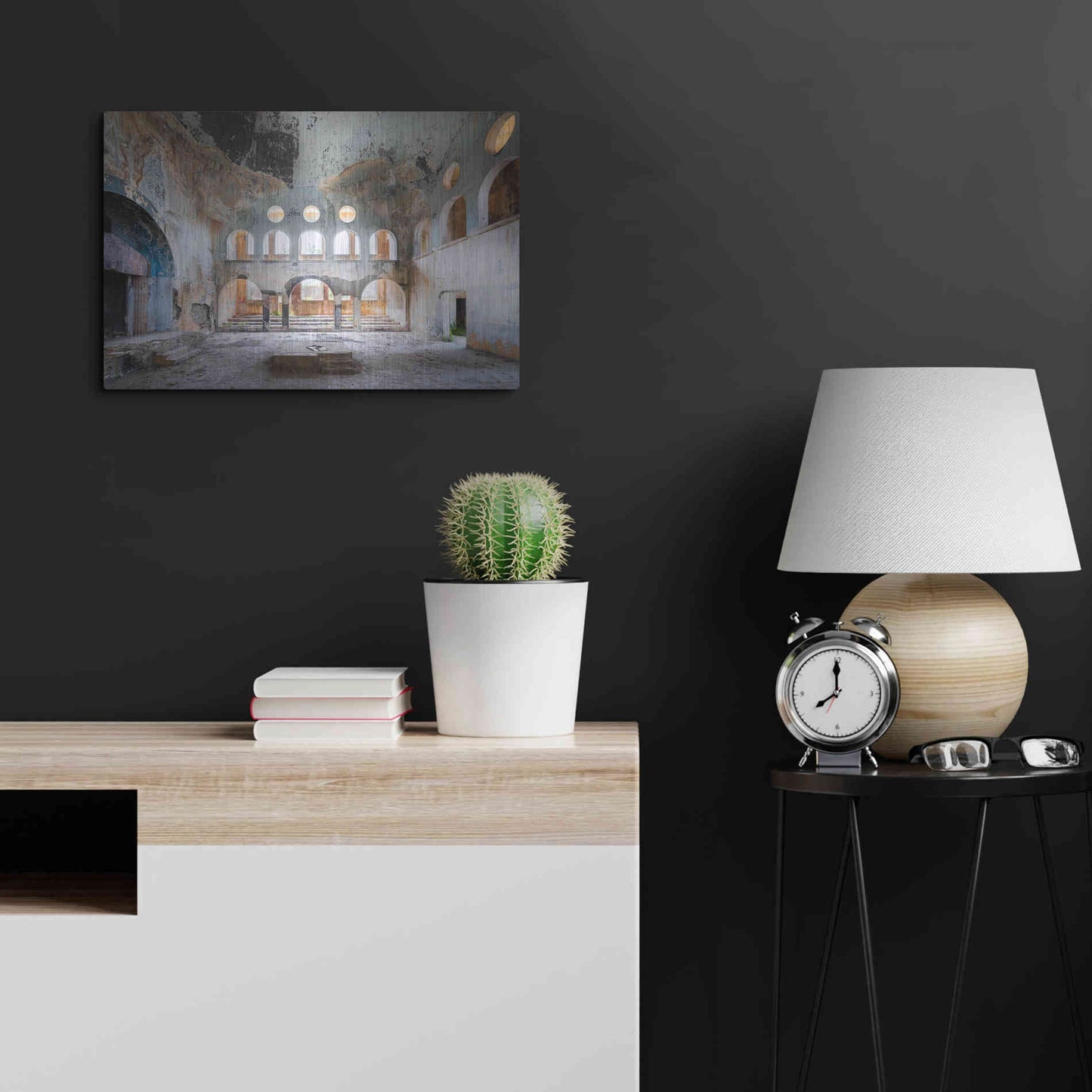 Luxe Metal Art 'Concrete Synagogue' by Roman Robroek Metal Wall Art,24x16