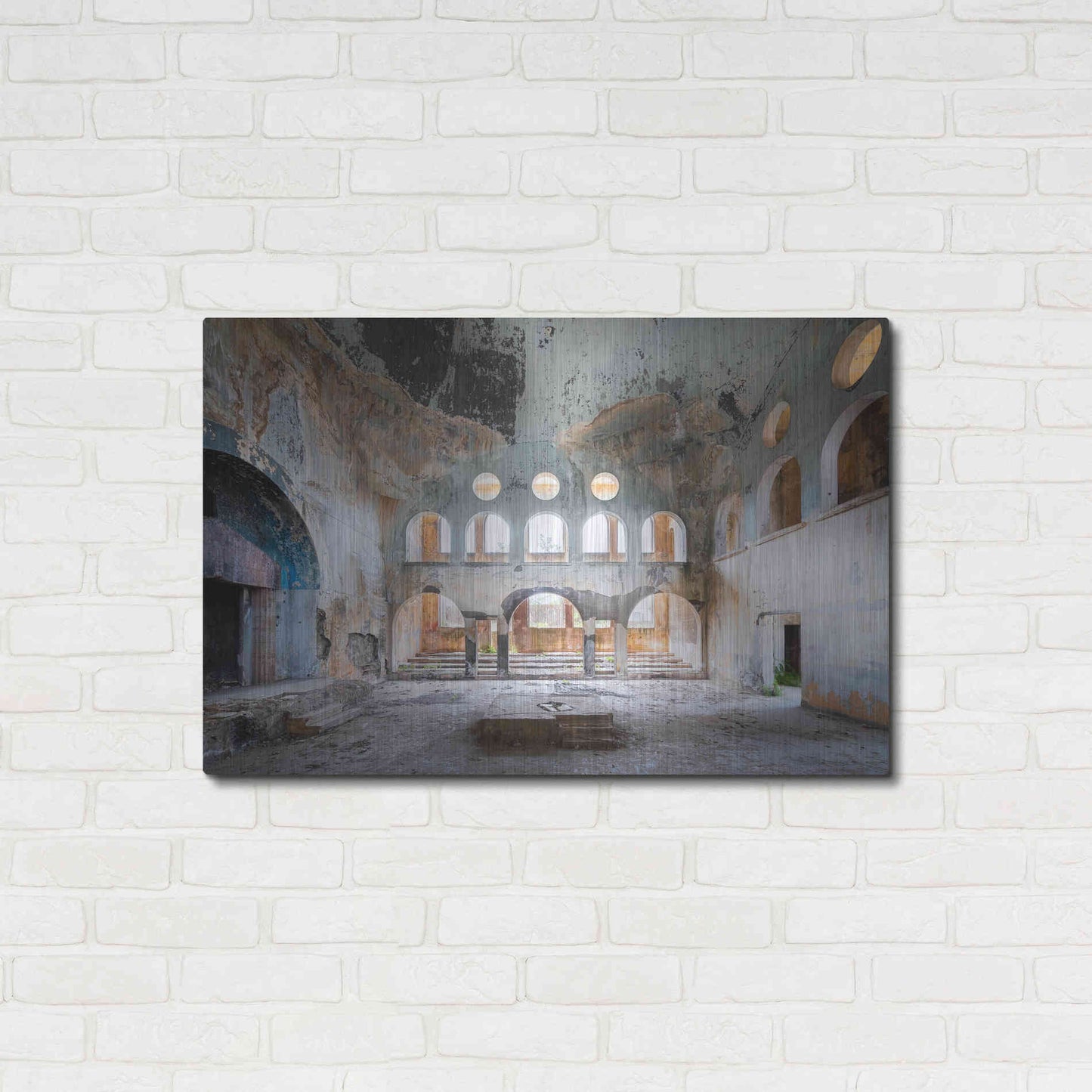 Luxe Metal Art 'Concrete Synagogue' by Roman Robroek Metal Wall Art,36x24