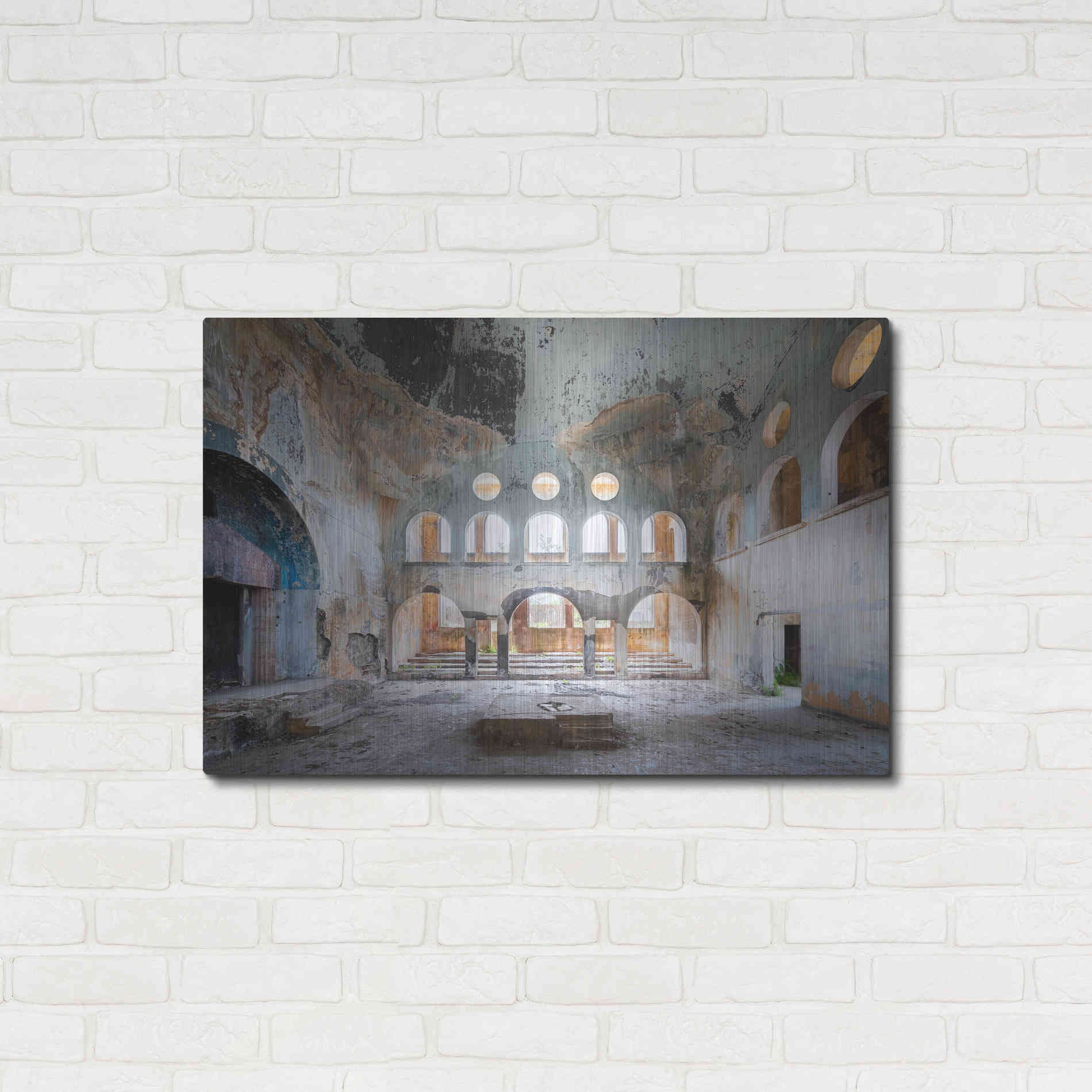 Luxe Metal Art 'Concrete Synagogue' by Roman Robroek Metal Wall Art,36x24