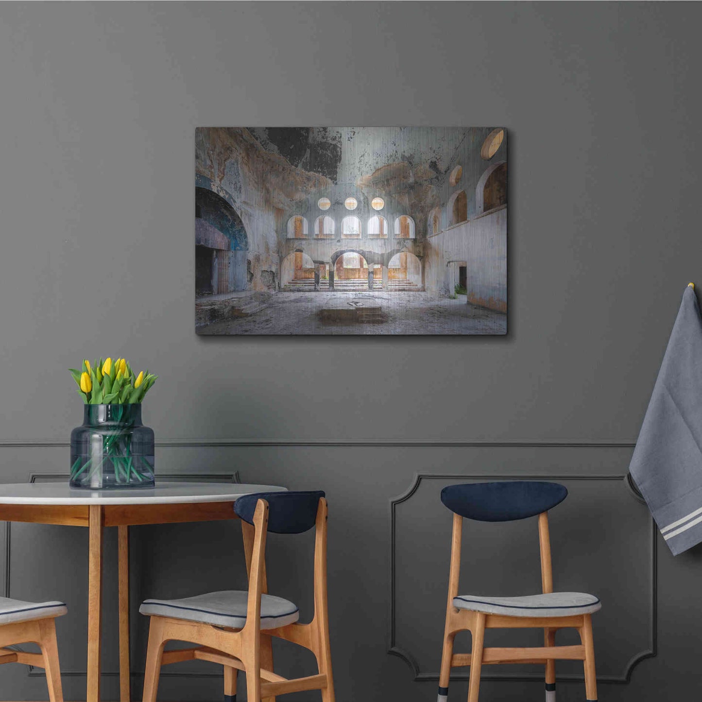 Luxe Metal Art 'Concrete Synagogue' by Roman Robroek Metal Wall Art,36x24