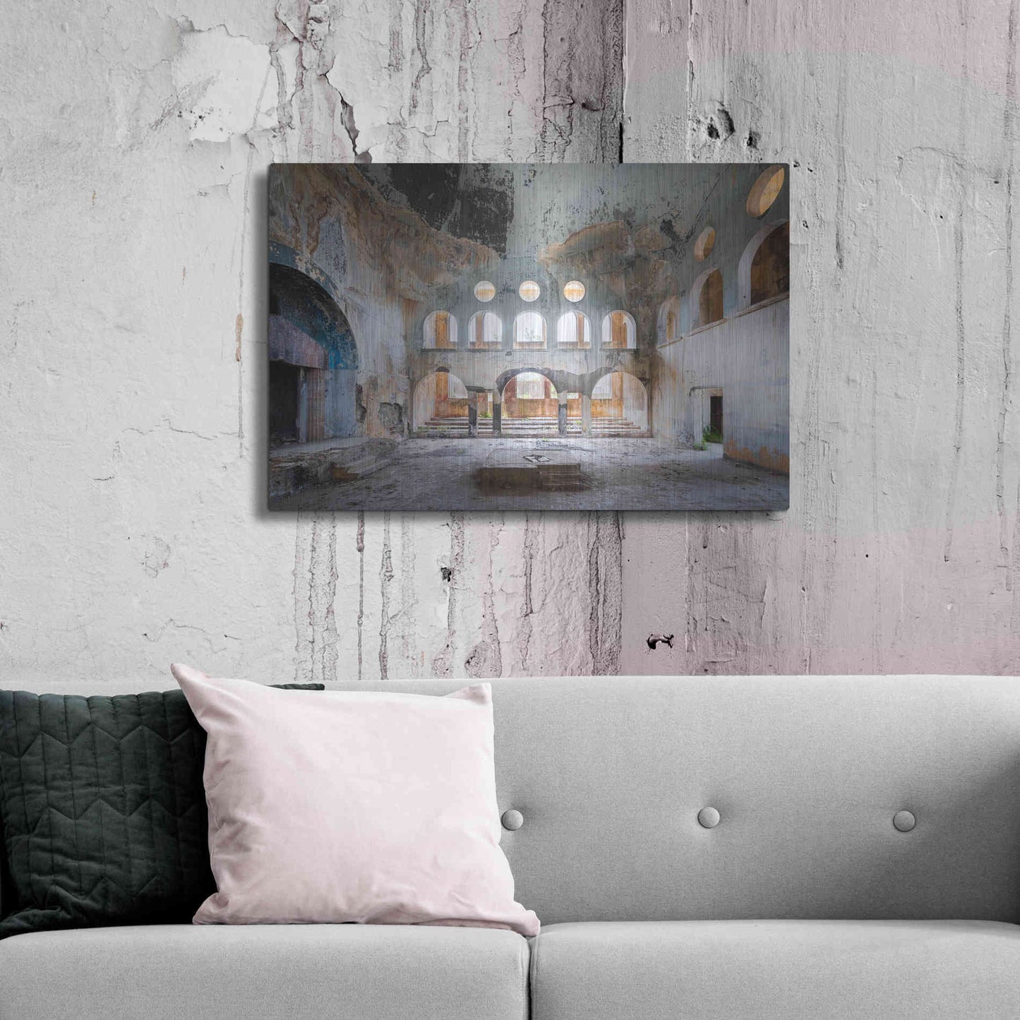Luxe Metal Art 'Concrete Synagogue' by Roman Robroek Metal Wall Art,36x24