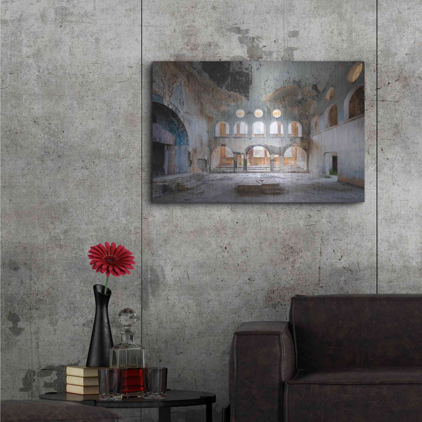 Luxe Metal Art 'Concrete Synagogue' by Roman Robroek Metal Wall Art,36x24