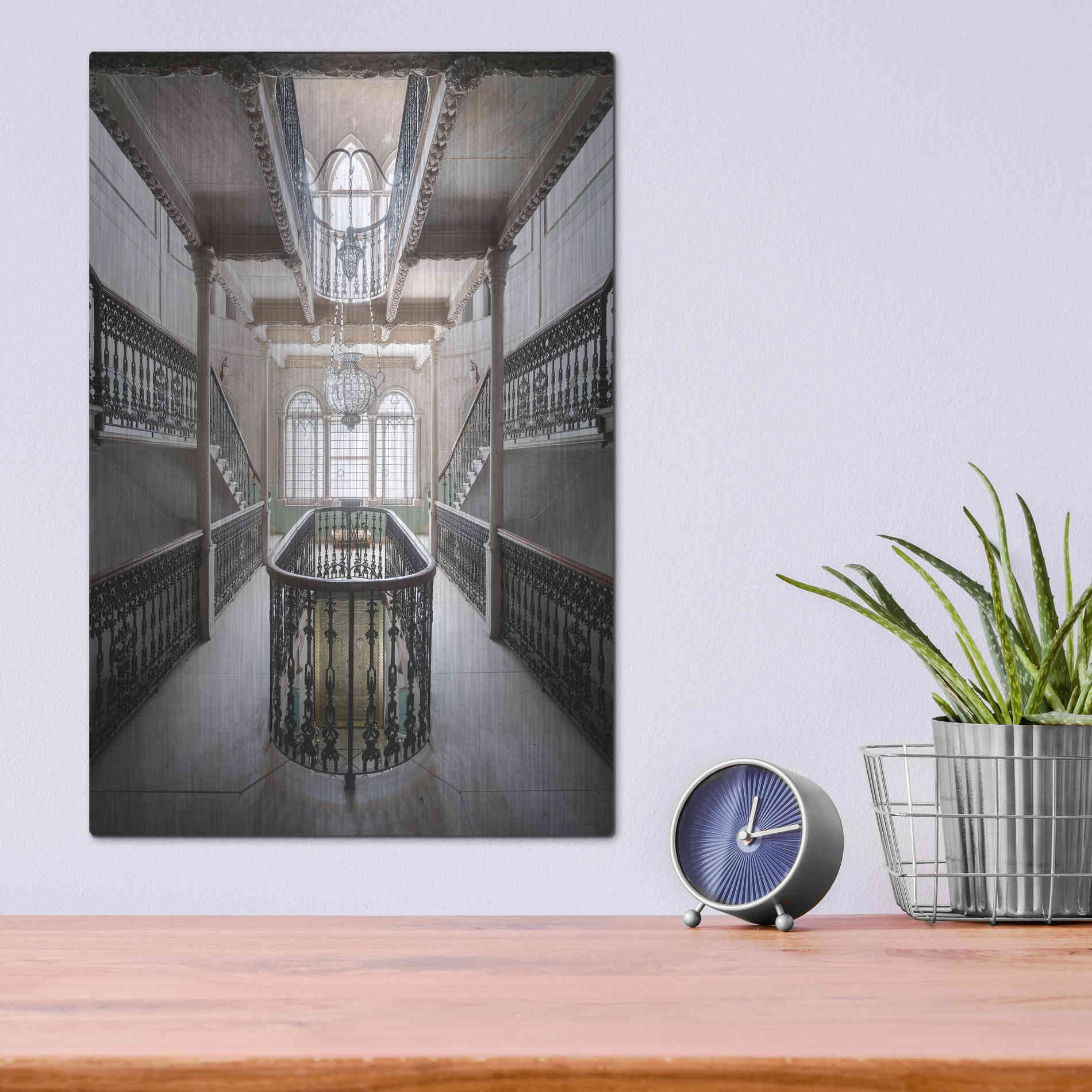 Luxe Metal Art 'Sursock Staircase' by Roman Robroek Metal Wall Art,12x16