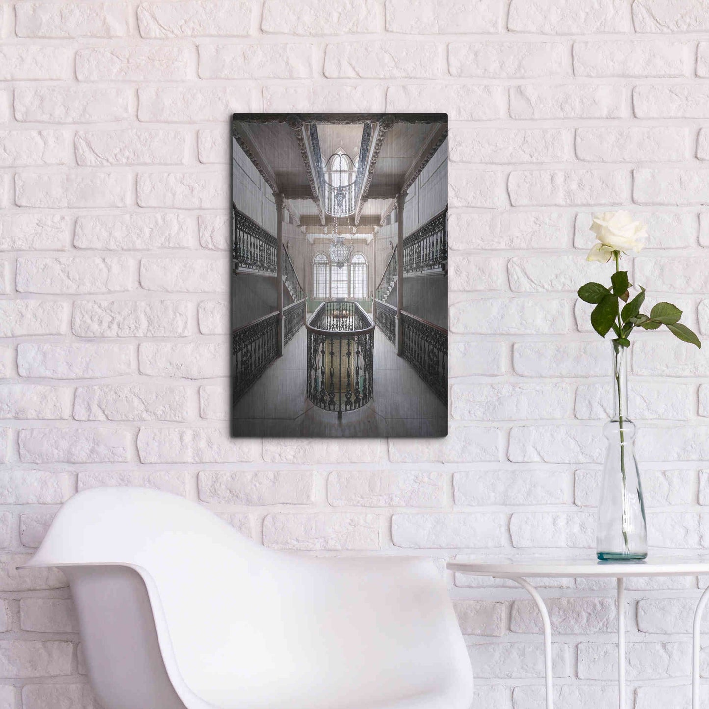 Luxe Metal Art 'Sursock Staircase' by Roman Robroek Metal Wall Art,16x24