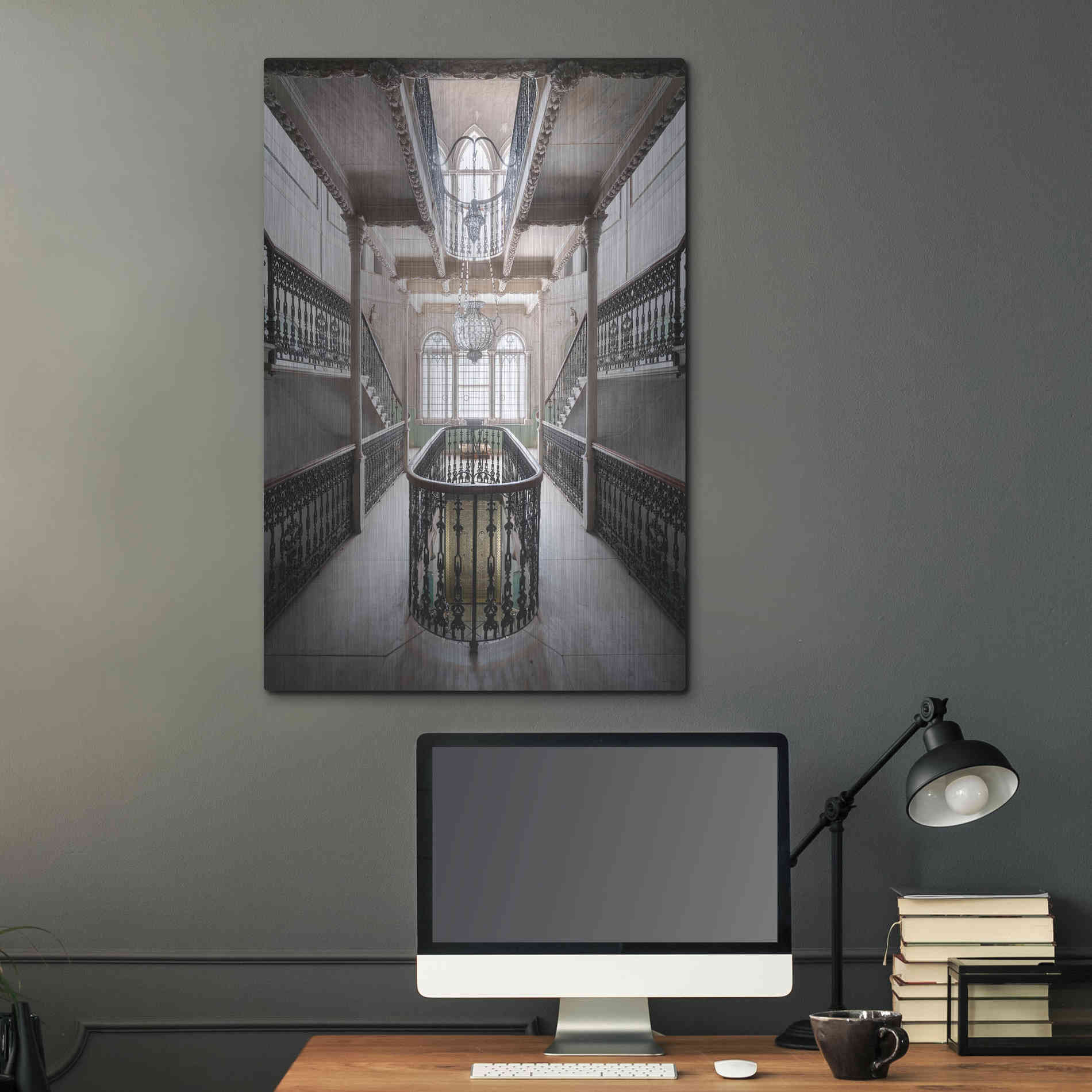 Luxe Metal Art 'Sursock Staircase' by Roman Robroek Metal Wall Art,24x36