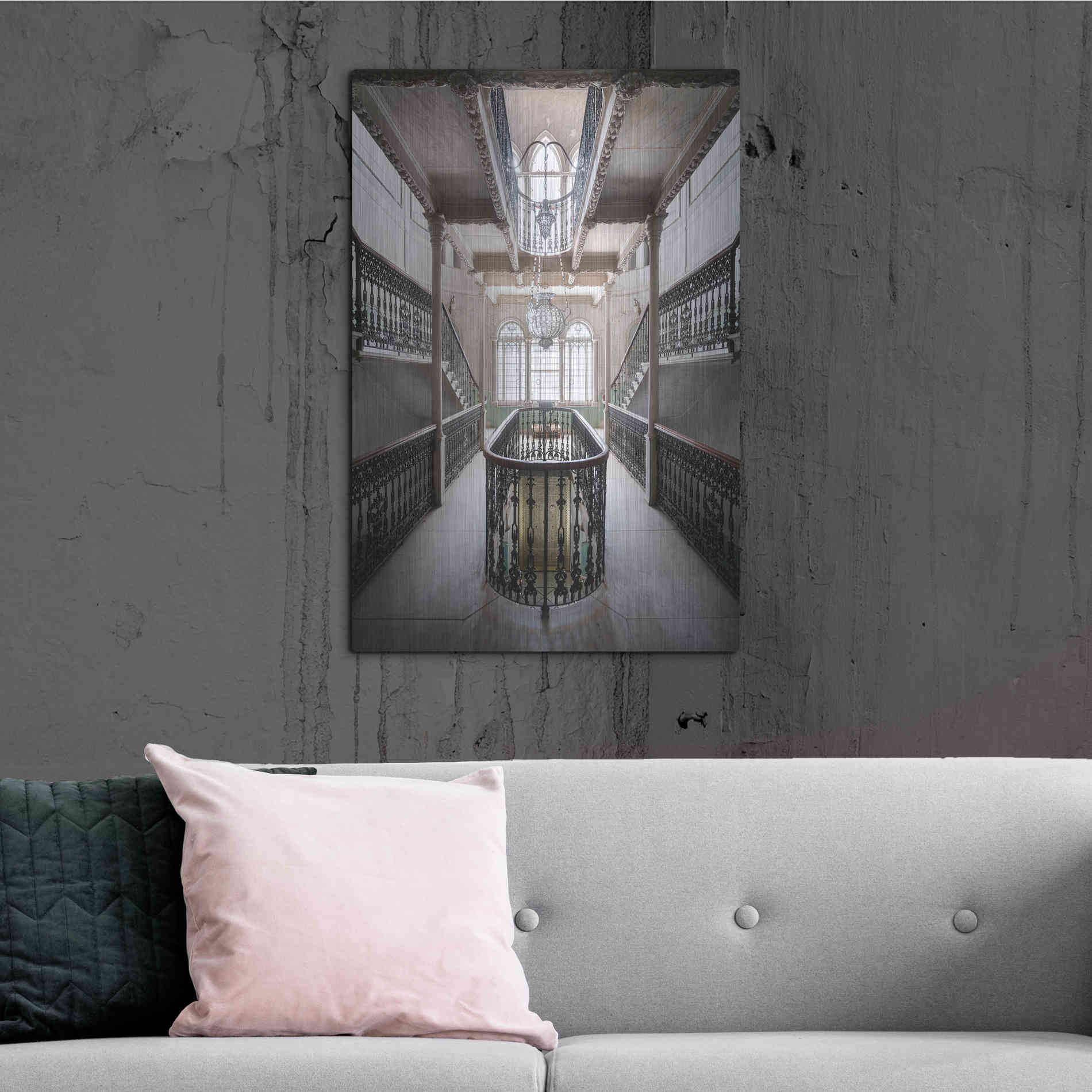 Luxe Metal Art 'Sursock Staircase' by Roman Robroek Metal Wall Art,24x36