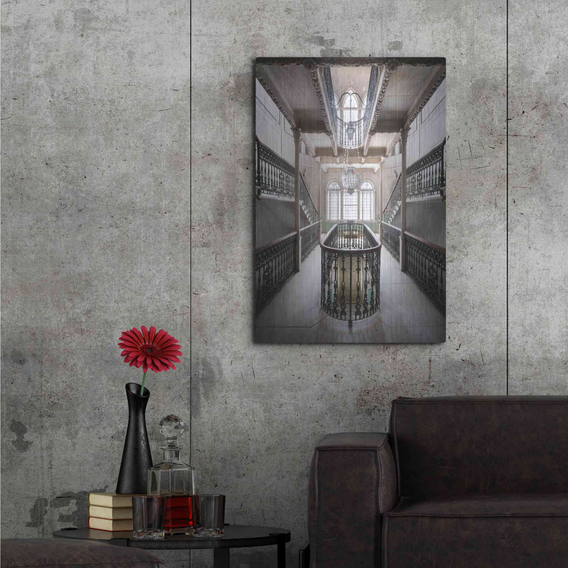 Luxe Metal Art 'Sursock Staircase' by Roman Robroek Metal Wall Art,24x36