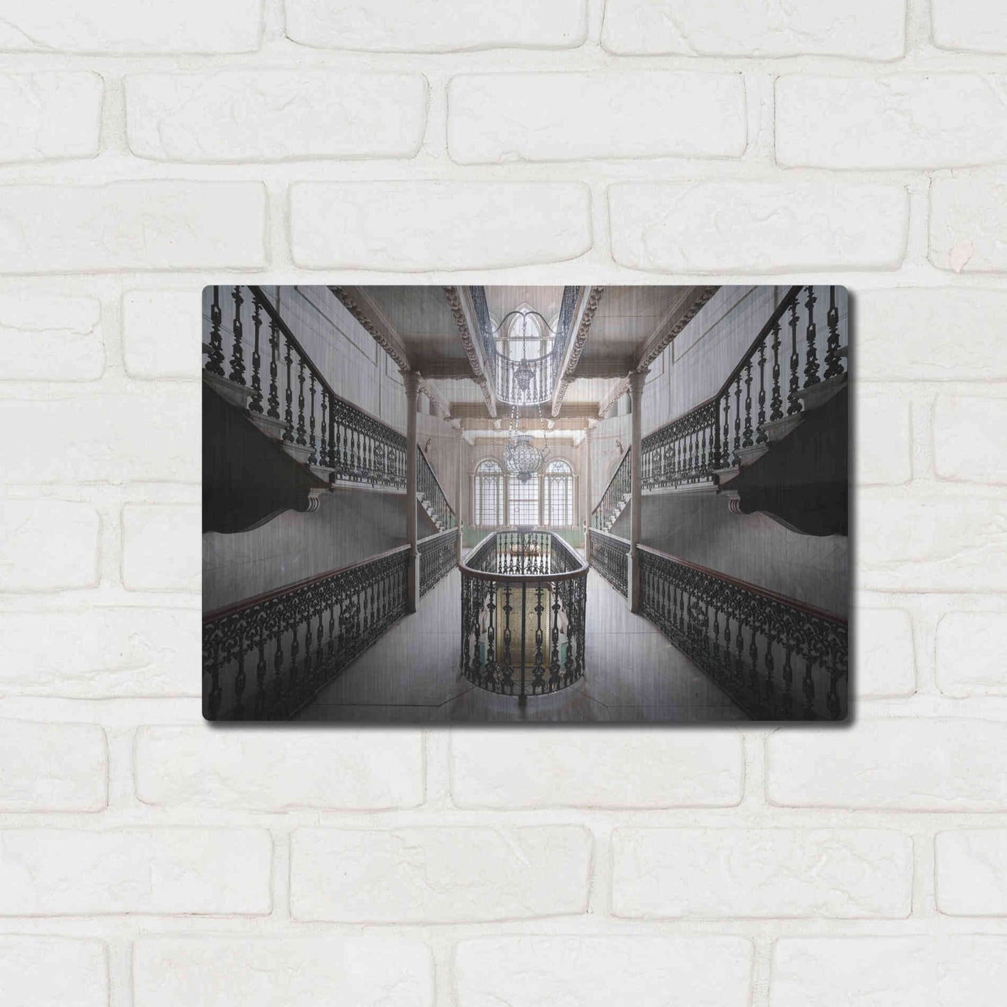 Luxe Metal Art 'Elegant Stairs' by Roman Robroek Metal Wall Art,16x12