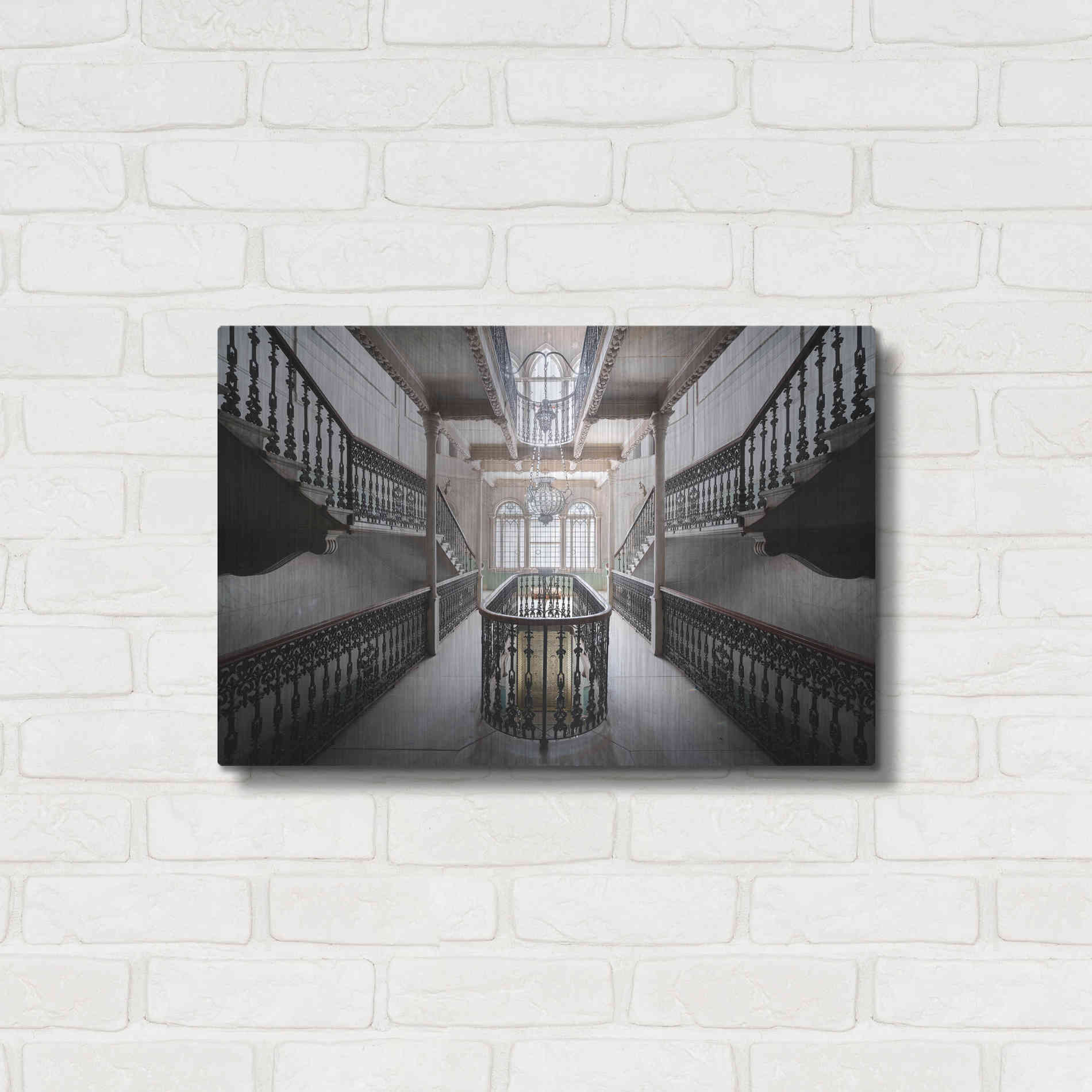 Luxe Metal Art 'Elegant Stairs' by Roman Robroek Metal Wall Art,24x16