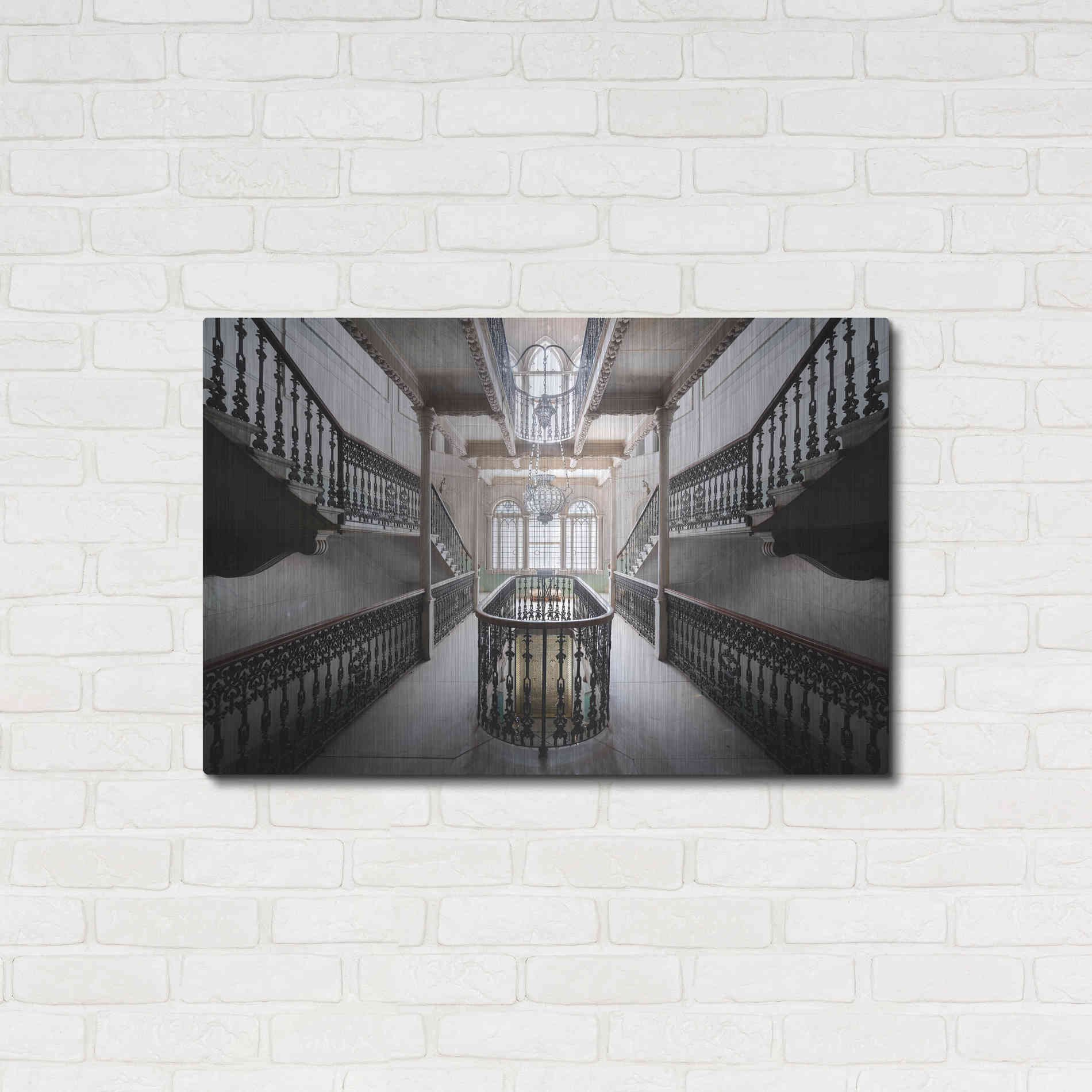 Luxe Metal Art 'Elegant Stairs' by Roman Robroek Metal Wall Art,36x24