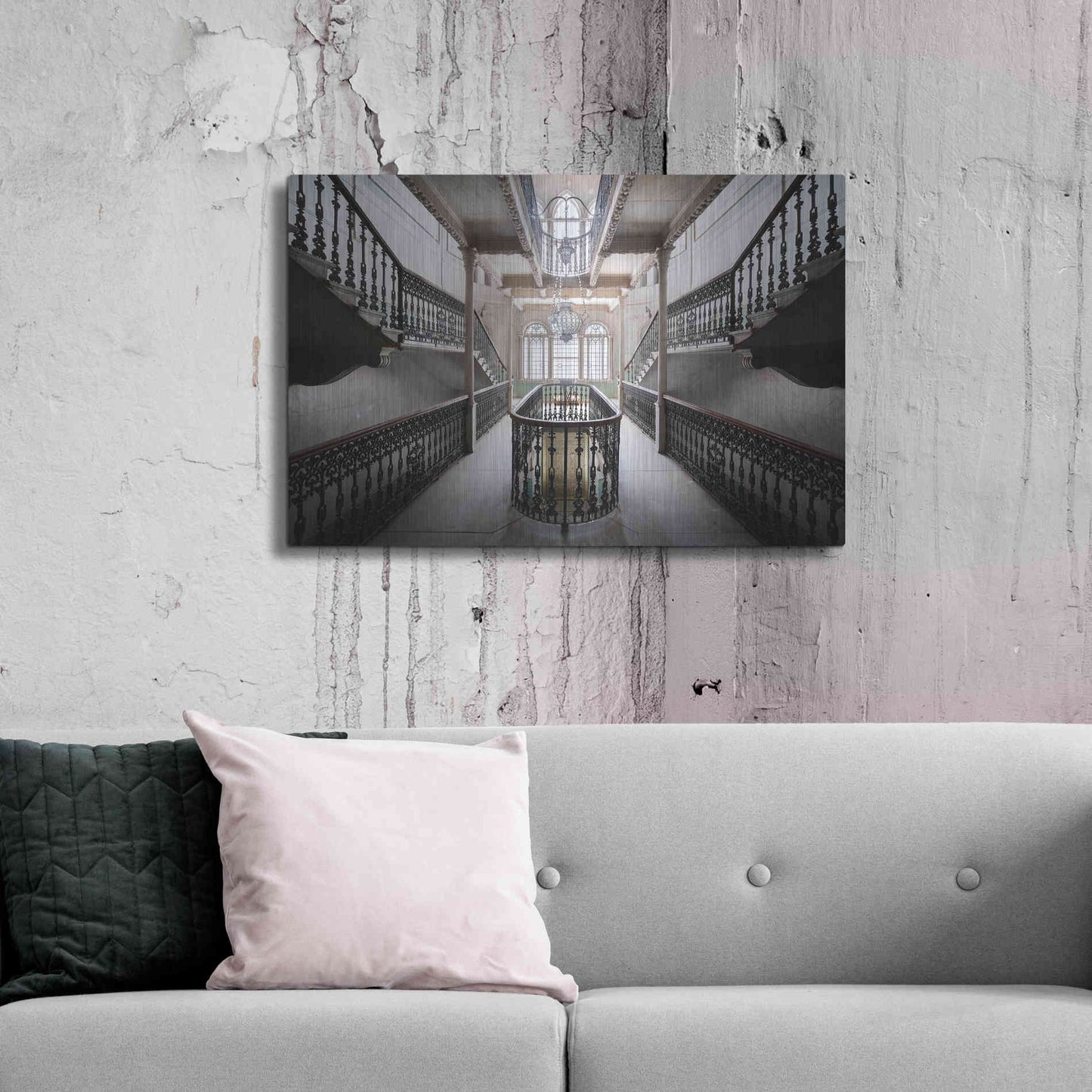 Luxe Metal Art 'Elegant Stairs' by Roman Robroek Metal Wall Art,36x24