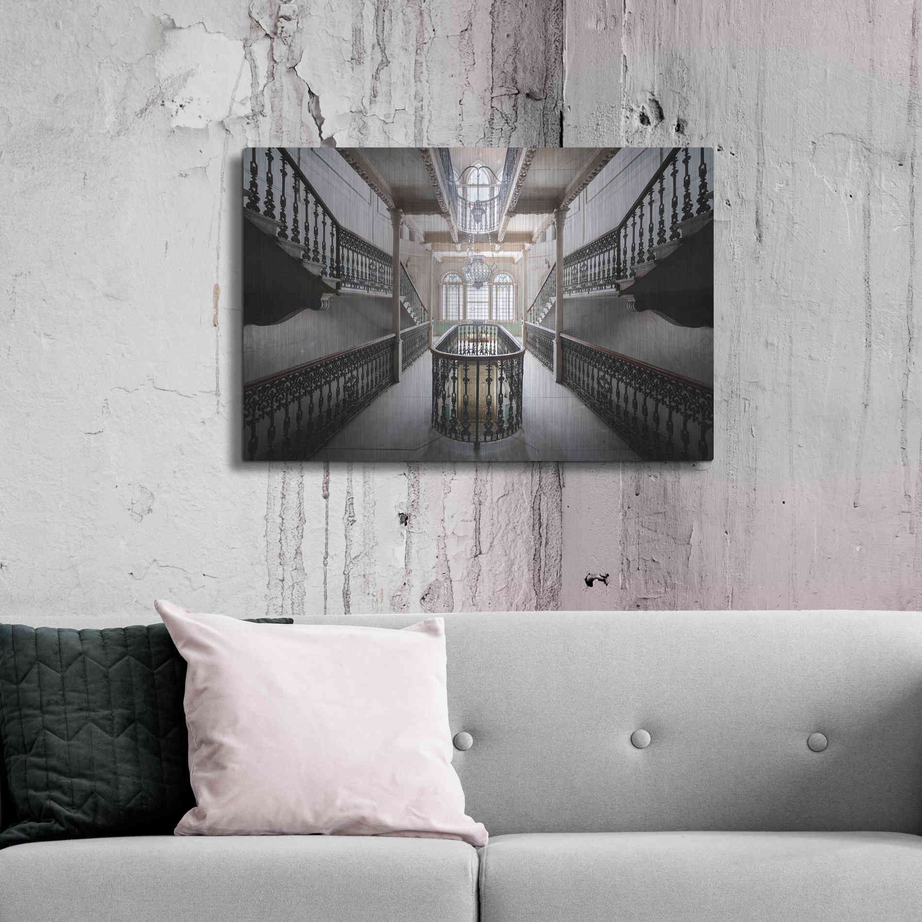 Luxe Metal Art 'Elegant Stairs' by Roman Robroek Metal Wall Art,36x24
