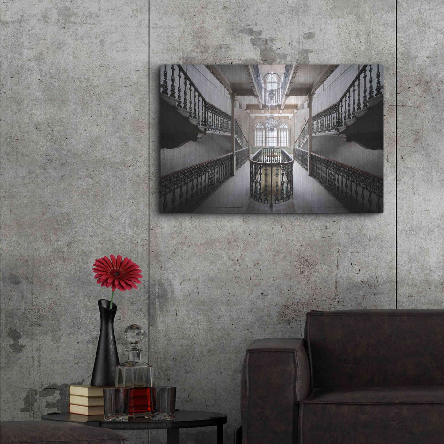 Luxe Metal Art 'Elegant Stairs' by Roman Robroek Metal Wall Art,36x24