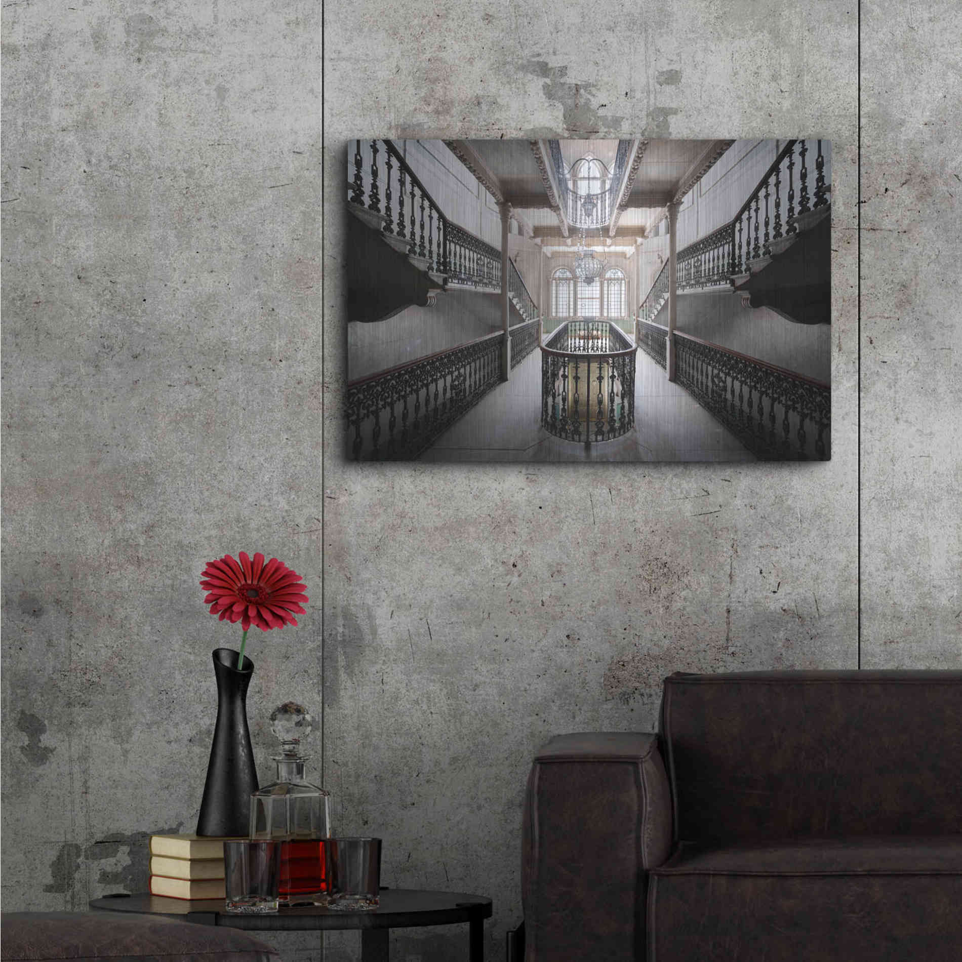 Luxe Metal Art 'Elegant Stairs' by Roman Robroek Metal Wall Art,36x24