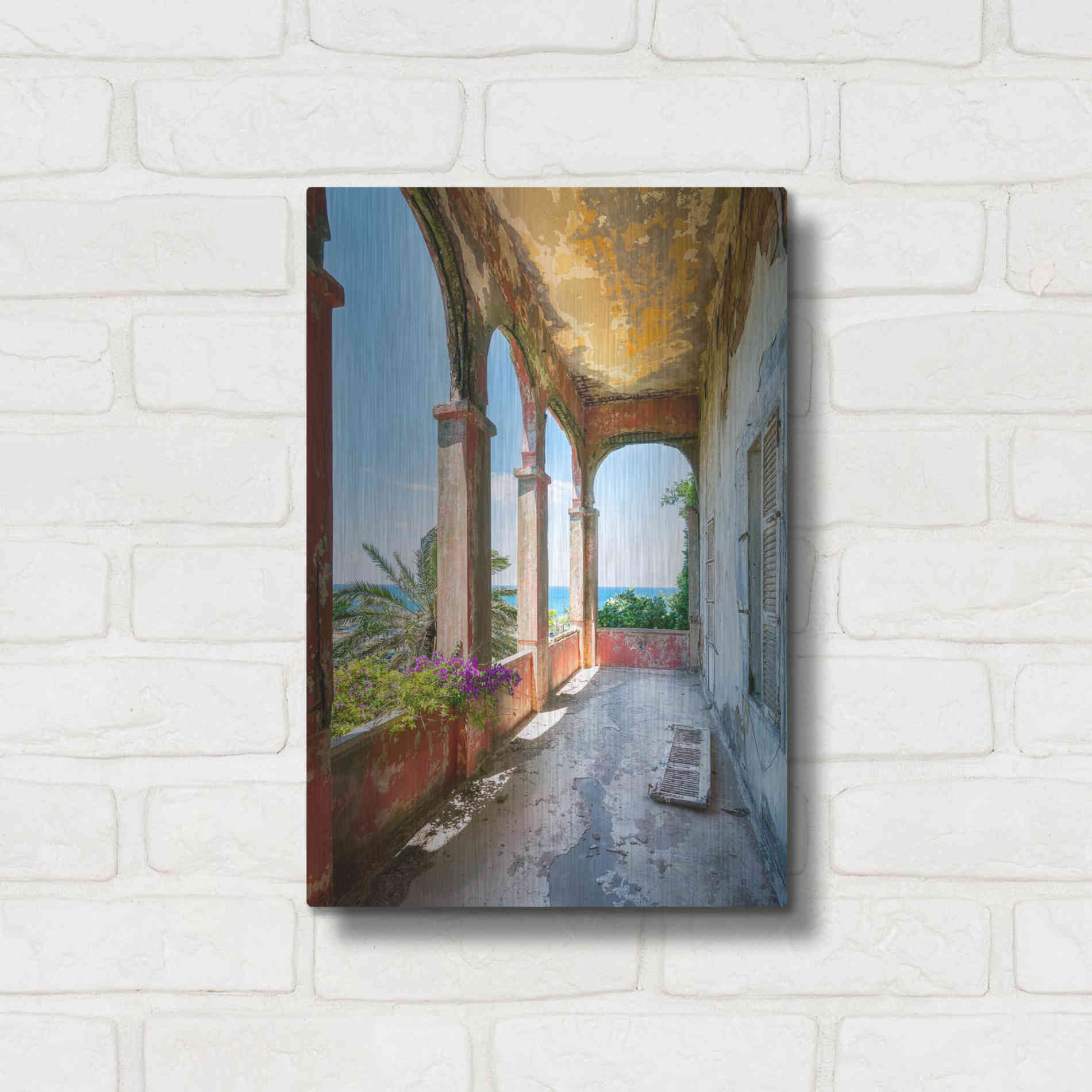 Luxe Metal Art 'Romantic Balcony' by Roman Robroek Metal Wall Art,12x16