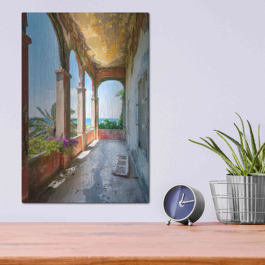 Luxe Metal Art 'Romantic Balcony' by Roman Robroek Metal Wall Art,12x16
