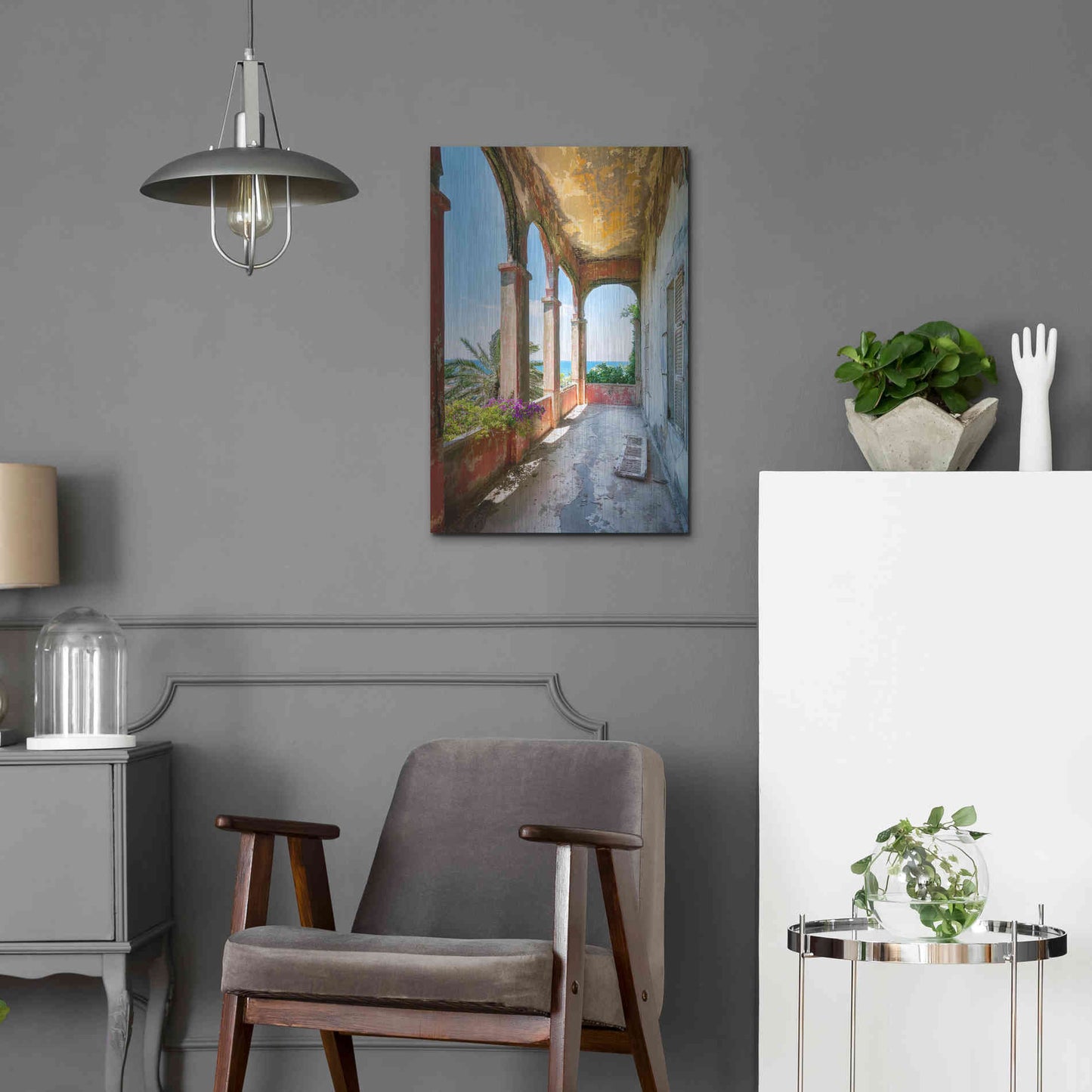 Luxe Metal Art 'Romantic Balcony' by Roman Robroek Metal Wall Art,16x24