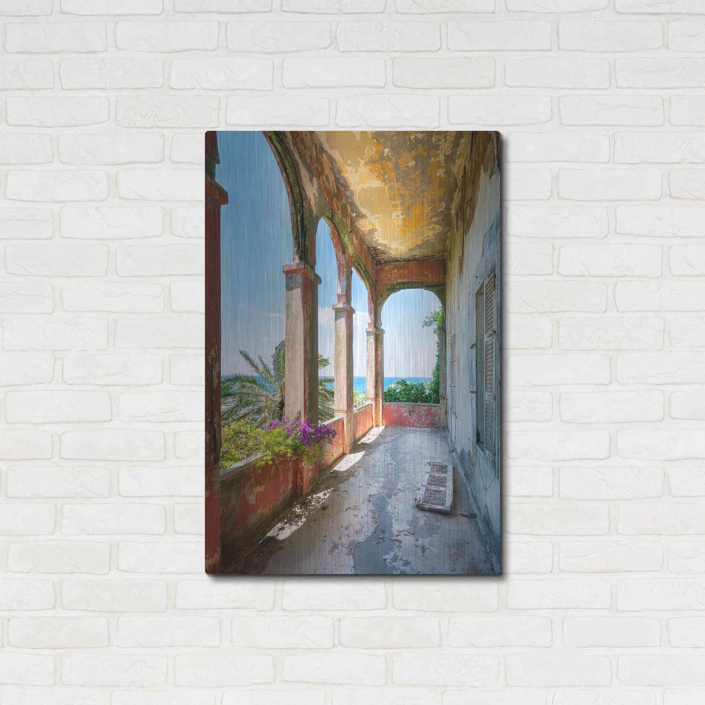 Luxe Metal Art 'Romantic Balcony' by Roman Robroek Metal Wall Art,24x36