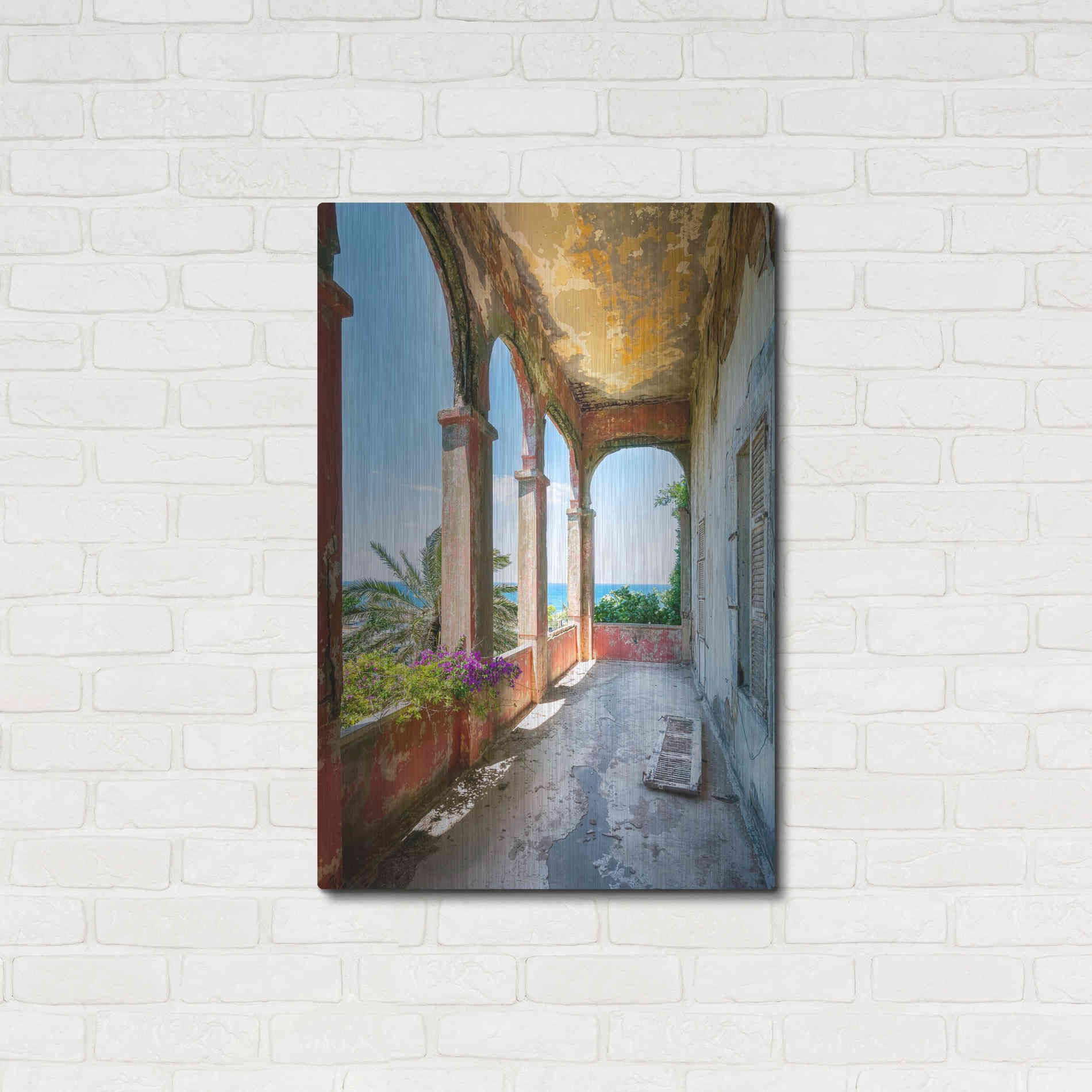 Luxe Metal Art 'Romantic Balcony' by Roman Robroek Metal Wall Art,24x36