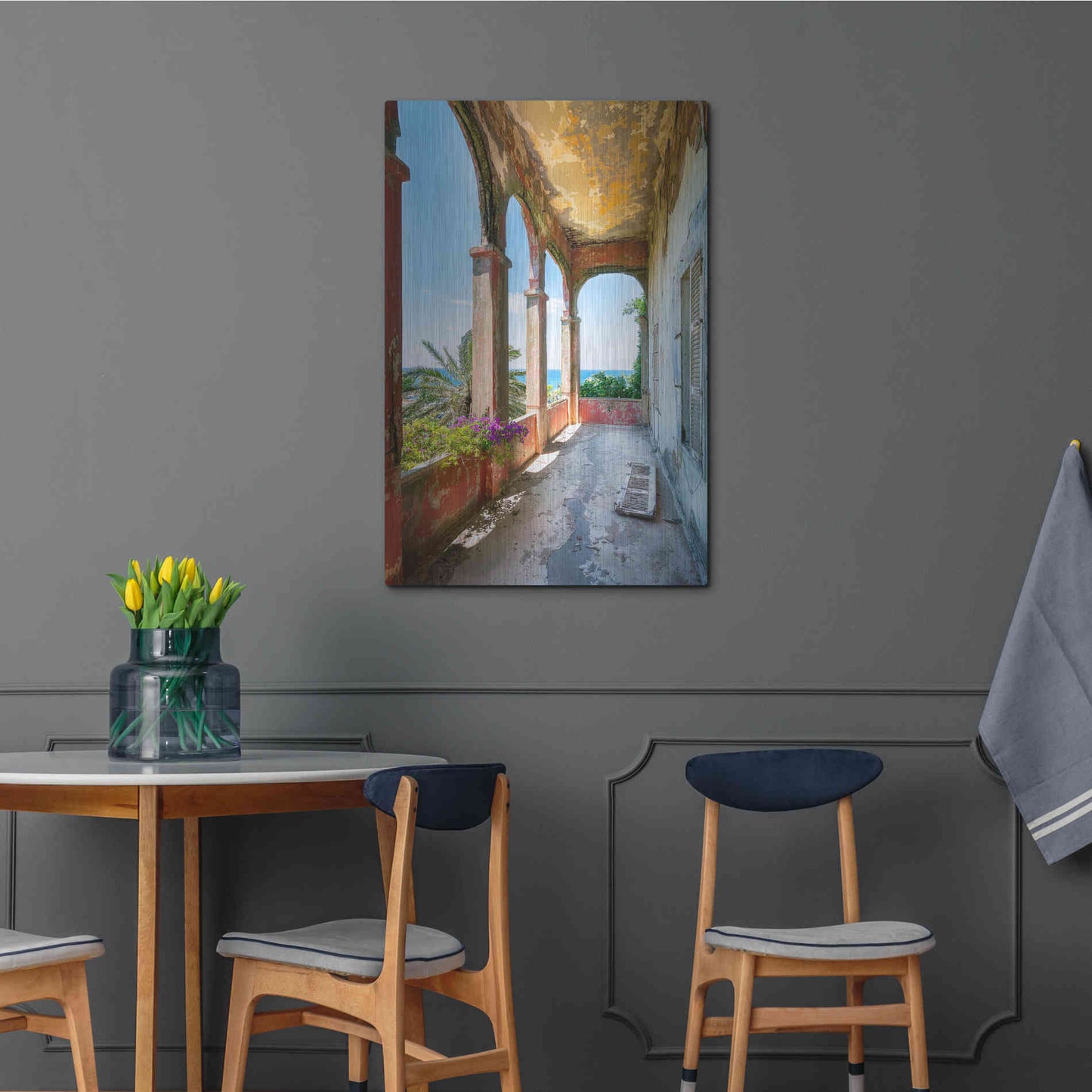 Luxe Metal Art 'Romantic Balcony' by Roman Robroek Metal Wall Art,24x36