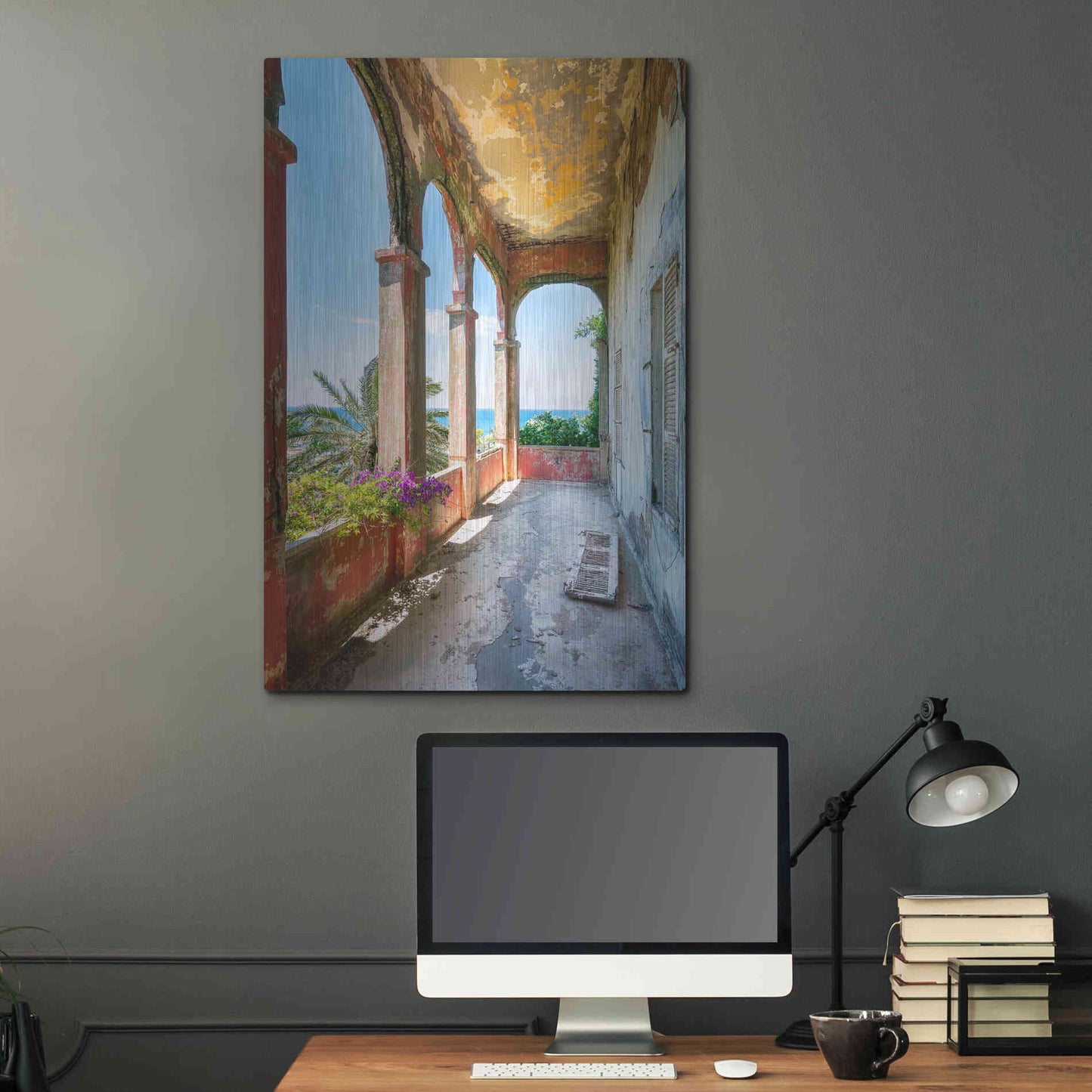 Luxe Metal Art 'Romantic Balcony' by Roman Robroek Metal Wall Art,24x36