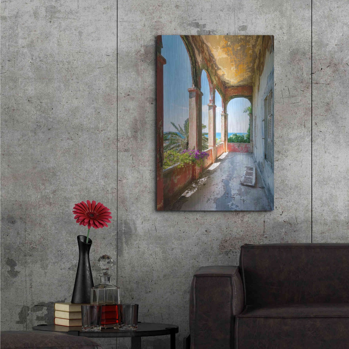 Luxe Metal Art 'Romantic Balcony' by Roman Robroek Metal Wall Art,24x36