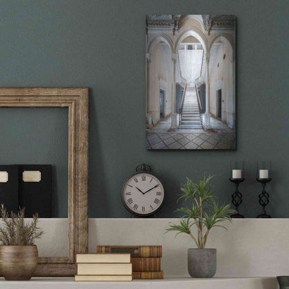 Luxe Metal Art 'Gray Staircase' by Roman Robroek Metal Wall Art,12x16