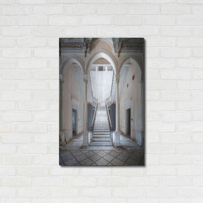 Luxe Metal Art 'Gray Staircase' by Roman Robroek Metal Wall Art,24x36