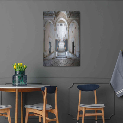 Luxe Metal Art 'Gray Staircase' by Roman Robroek Metal Wall Art,24x36