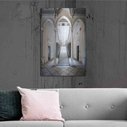 Luxe Metal Art 'Gray Staircase' by Roman Robroek Metal Wall Art,24x36