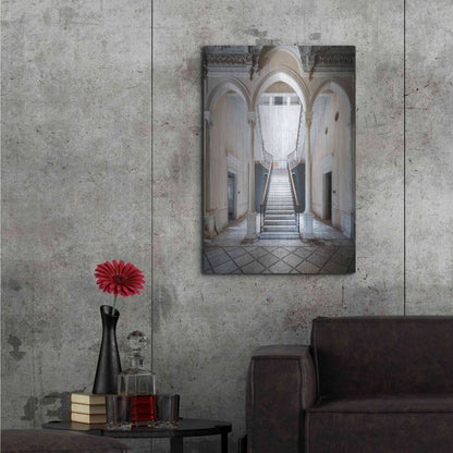 Luxe Metal Art 'Gray Staircase' by Roman Robroek Metal Wall Art,24x36