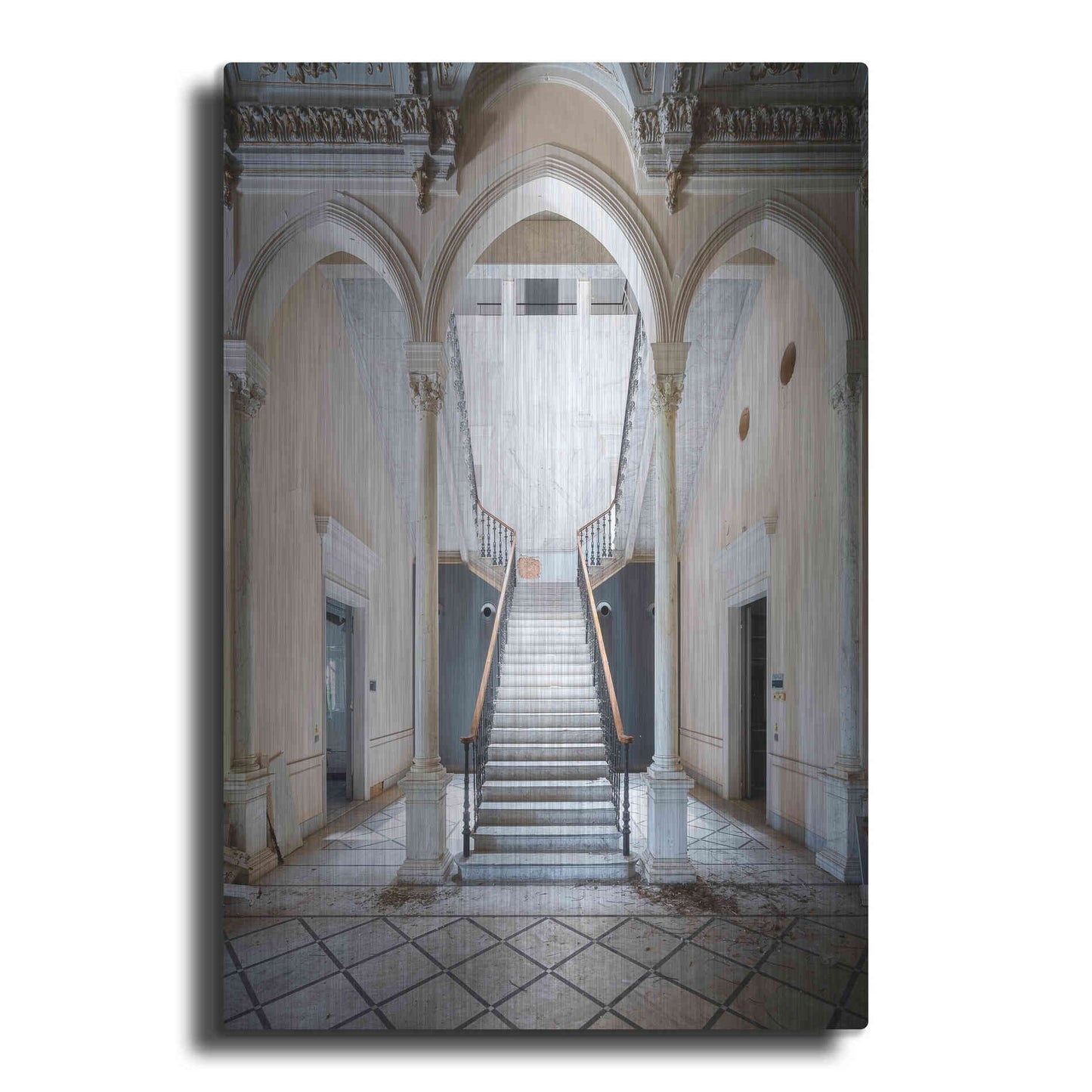 Luxe Metal Art 'Gray Staircase' by Roman Robroek Metal Wall Art