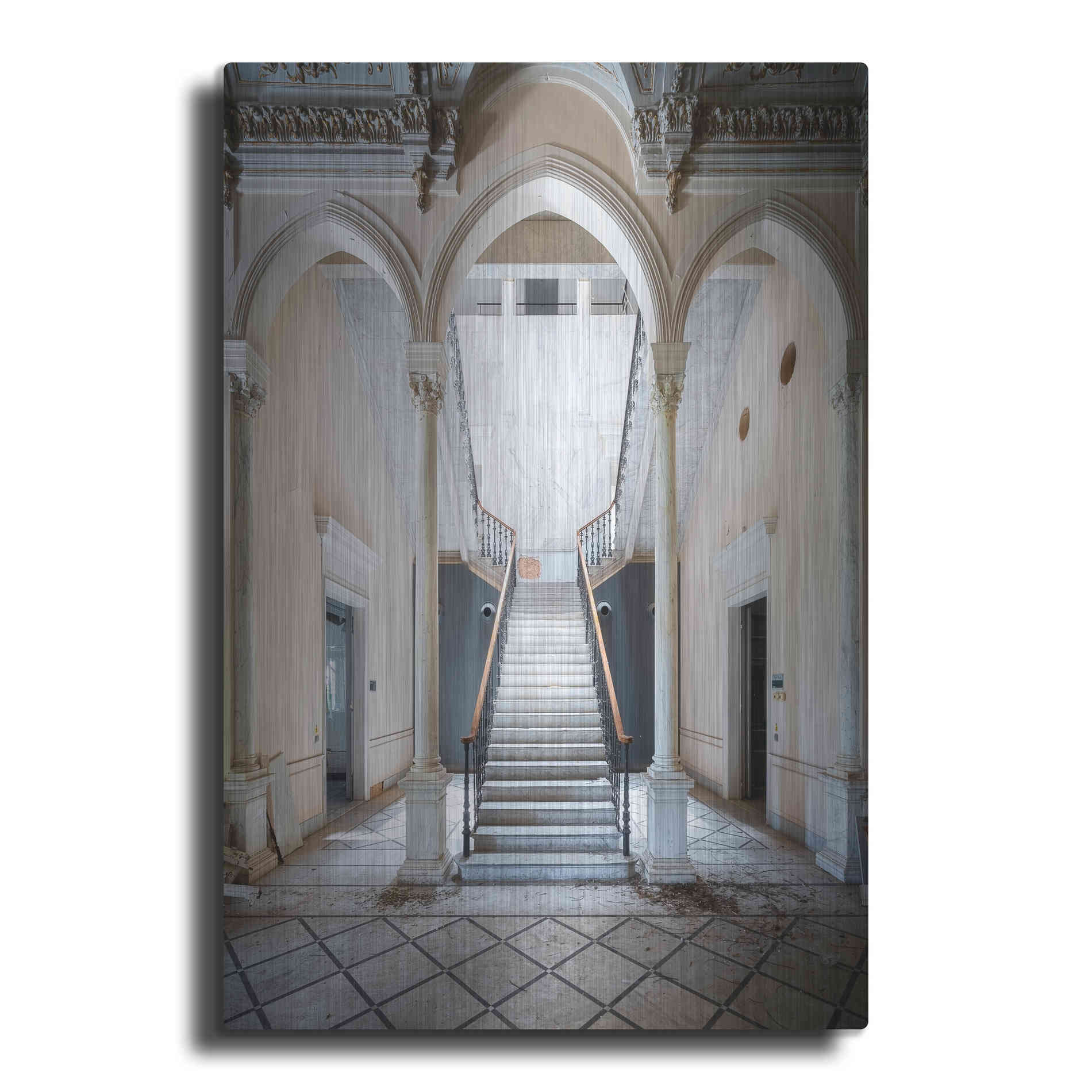 Luxe Metal Art 'Gray Staircase' by Roman Robroek Metal Wall Art