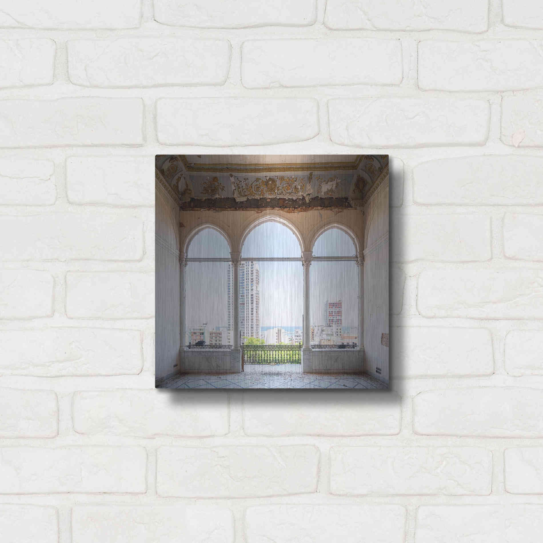 Luxe Metal Art 'View At The Sea' by Roman Robroek Metal Wall Art,12x12