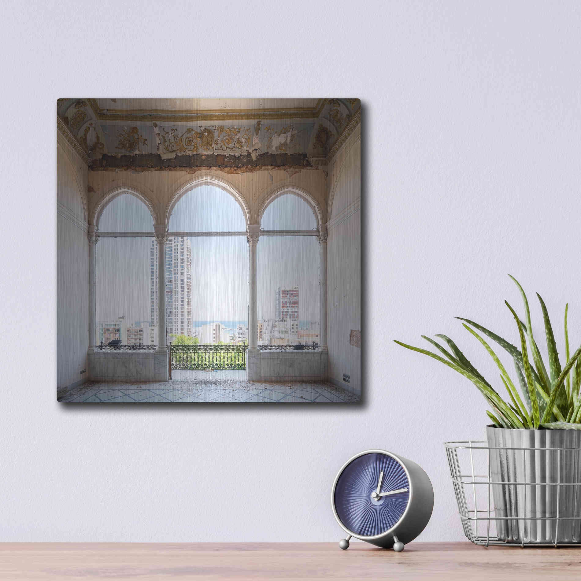 Luxe Metal Art 'View At The Sea' by Roman Robroek Metal Wall Art,12x12
