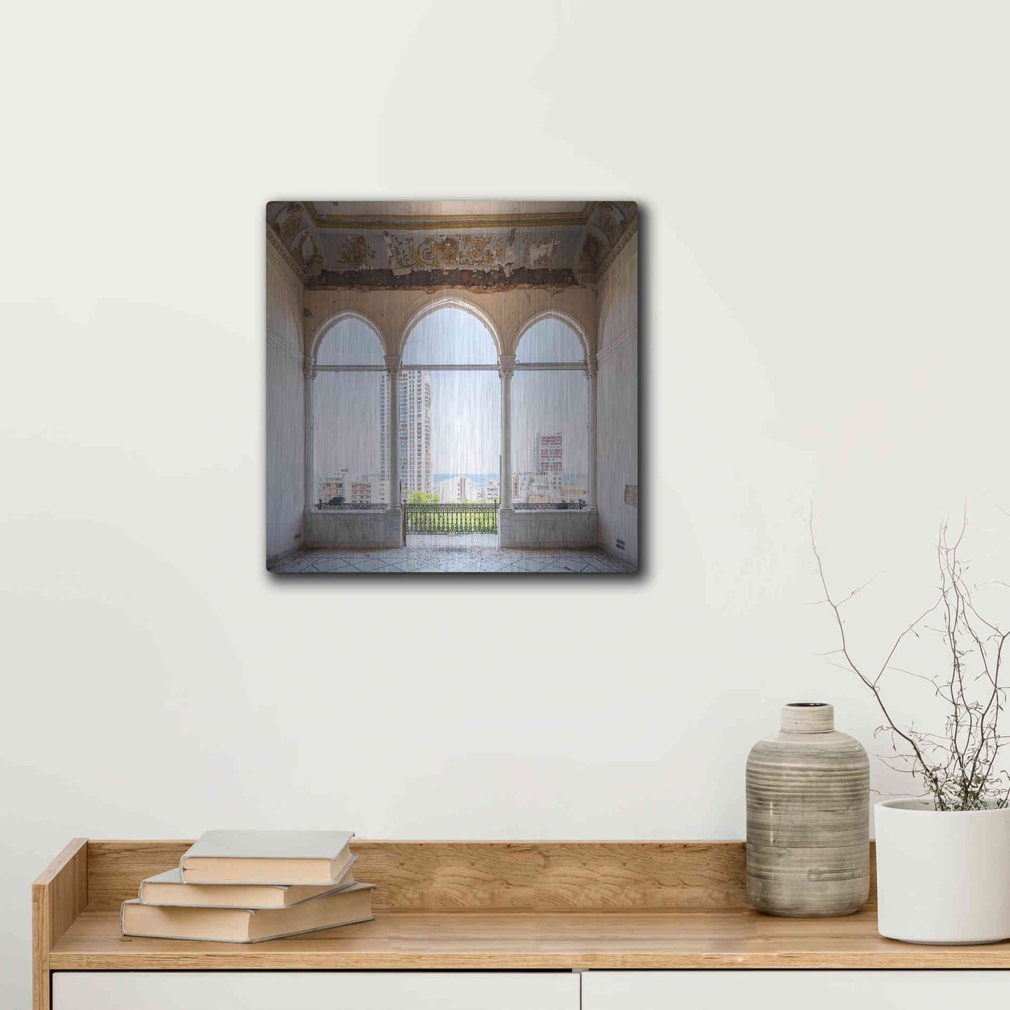 Luxe Metal Art 'View At The Sea' by Roman Robroek Metal Wall Art,12x12