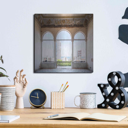 Luxe Metal Art 'View At The Sea' by Roman Robroek Metal Wall Art,12x12